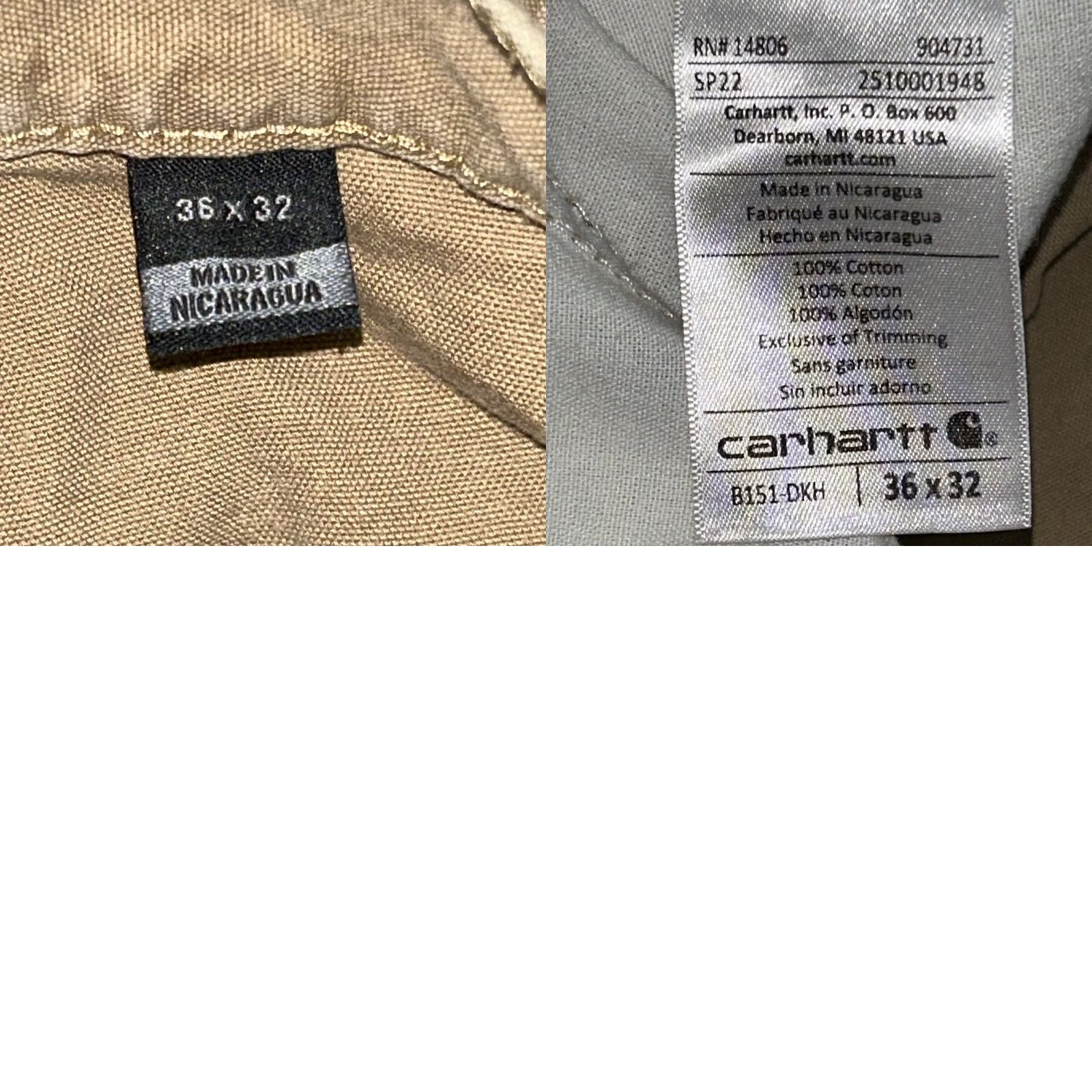 Carhartt Carhartt Carpenter Pant B151-DKH 36x30 Single Knee Men’s Pants Brown Regular Cotton Workwear Size US 36 / EU 52 - 8 Thumbnail