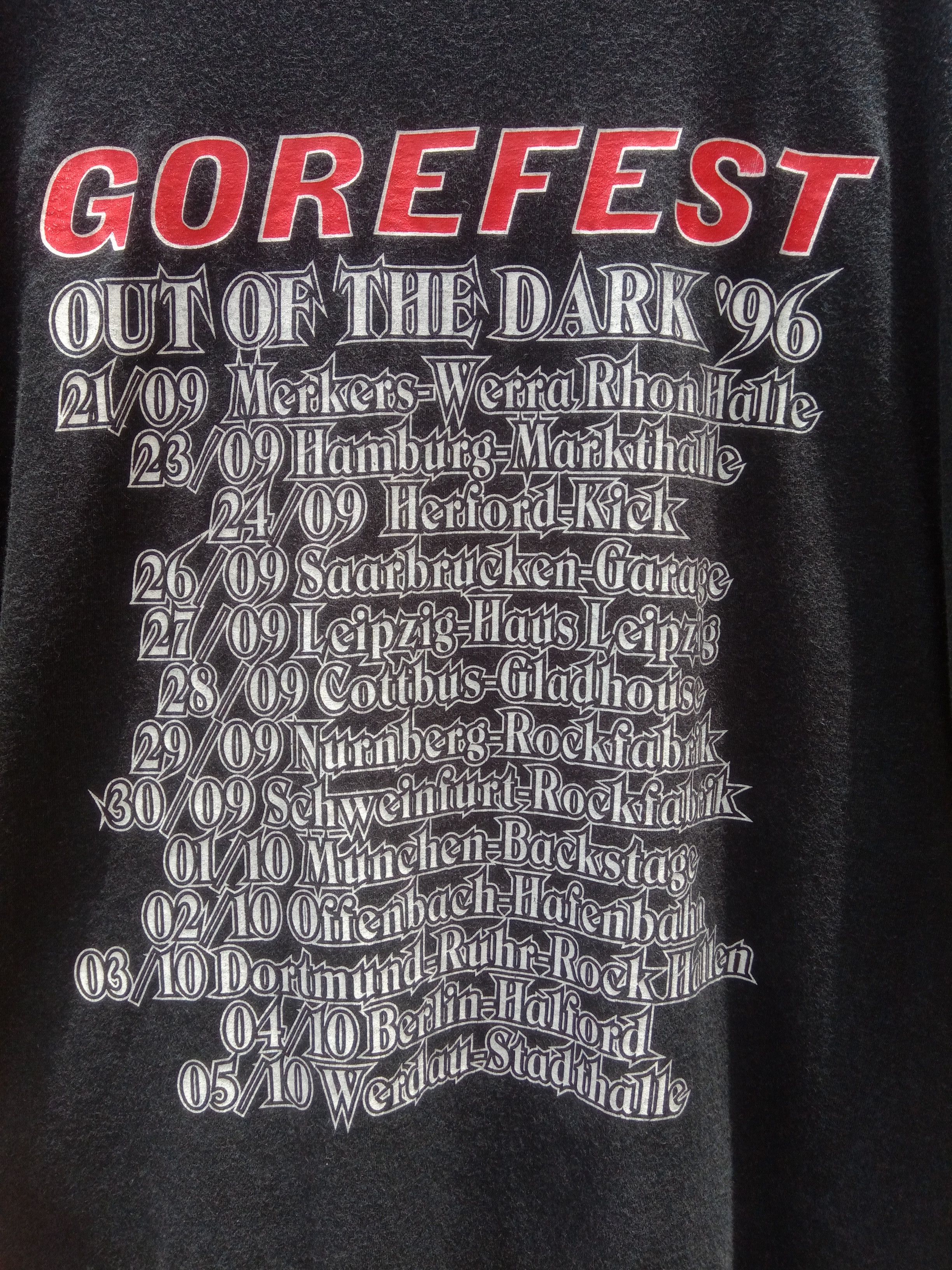 Band Tees Sick Rare 🔥 Vintage GOREFEST tour 1996 Size US XL / EU 56 / 4 - 4 Thumbnail