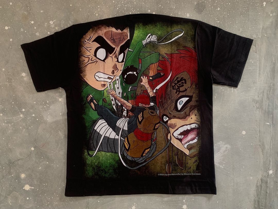 Japanese Brand × Vintage Rock Lee Vs Gaara Bootlegtee Size US XL / EU 56 / 4 - 4 Thumbnail