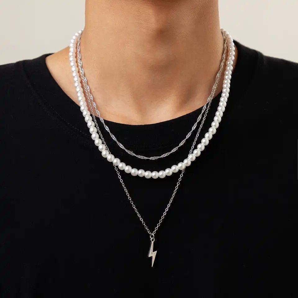Jewelry Layered Chains with Lightning Pendant necklace Size ONE SIZE - 1 Thumbnail