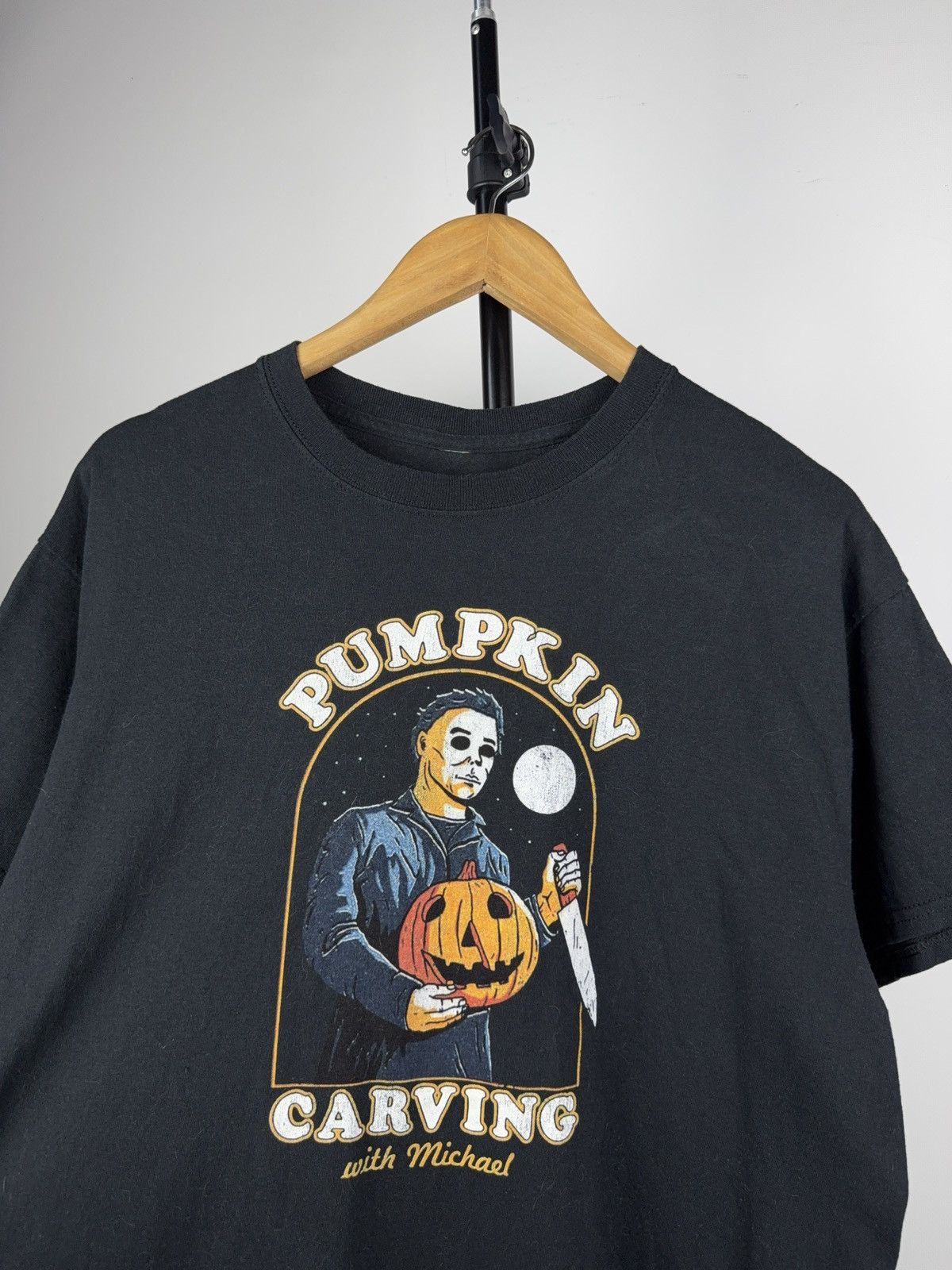 Vintage 🔪Horror Movie 00s pumpkin carving withmichael Halloween Tee Size US L / EU 52-54 / 3 - 3 Thumbnail