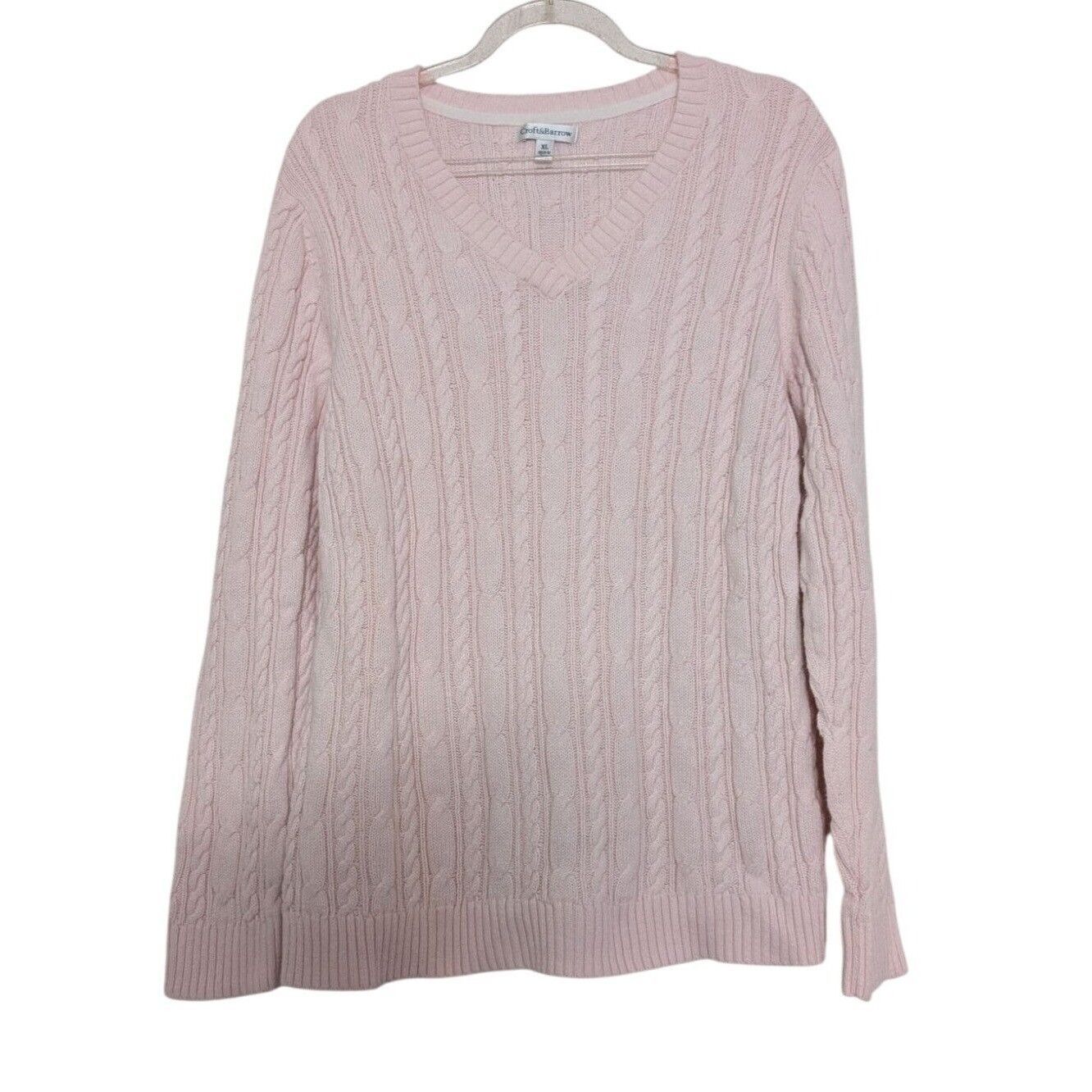 Croft & Barrow Croft & Barrow Cable Knit Sweater Womens Size XL Baby Pink Size XL / US 12-14 / IT 48-50 - 1 Thumbnail