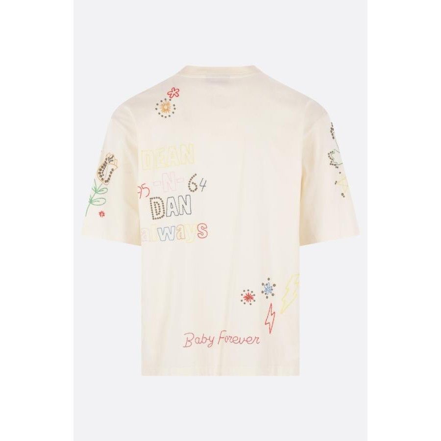 Dsquared2 DSQUARED2 Handmade Scribbles Ivory Cotton T-Shirt New & Auth Size US XL / EU 56 / 4 - 2 Thumbnail
