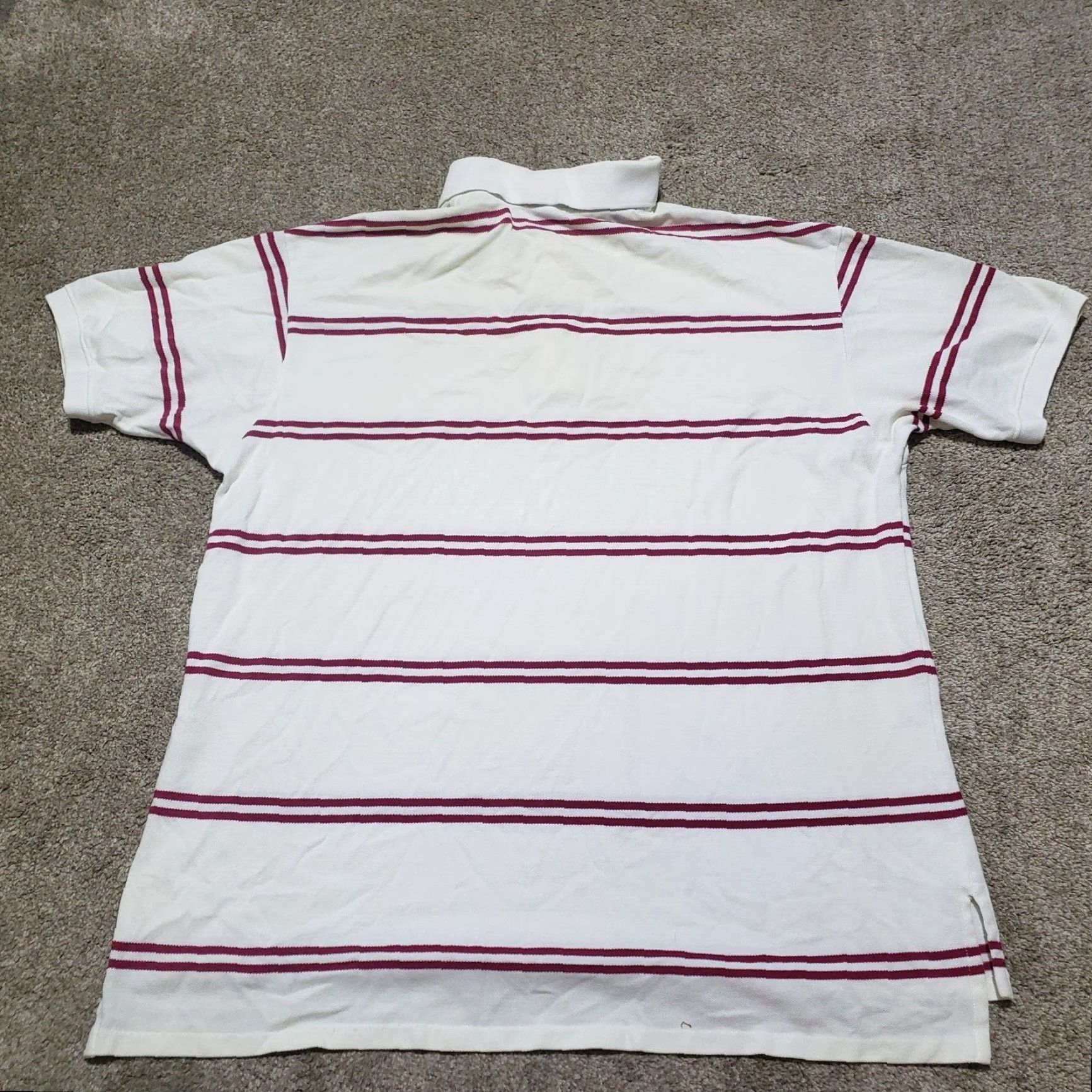 Vintage Ruff Hewn White Red Striped Polo Shirt Short Sleeve Button Collared Size US XL / EU 56 / 4 - 7 Thumbnail