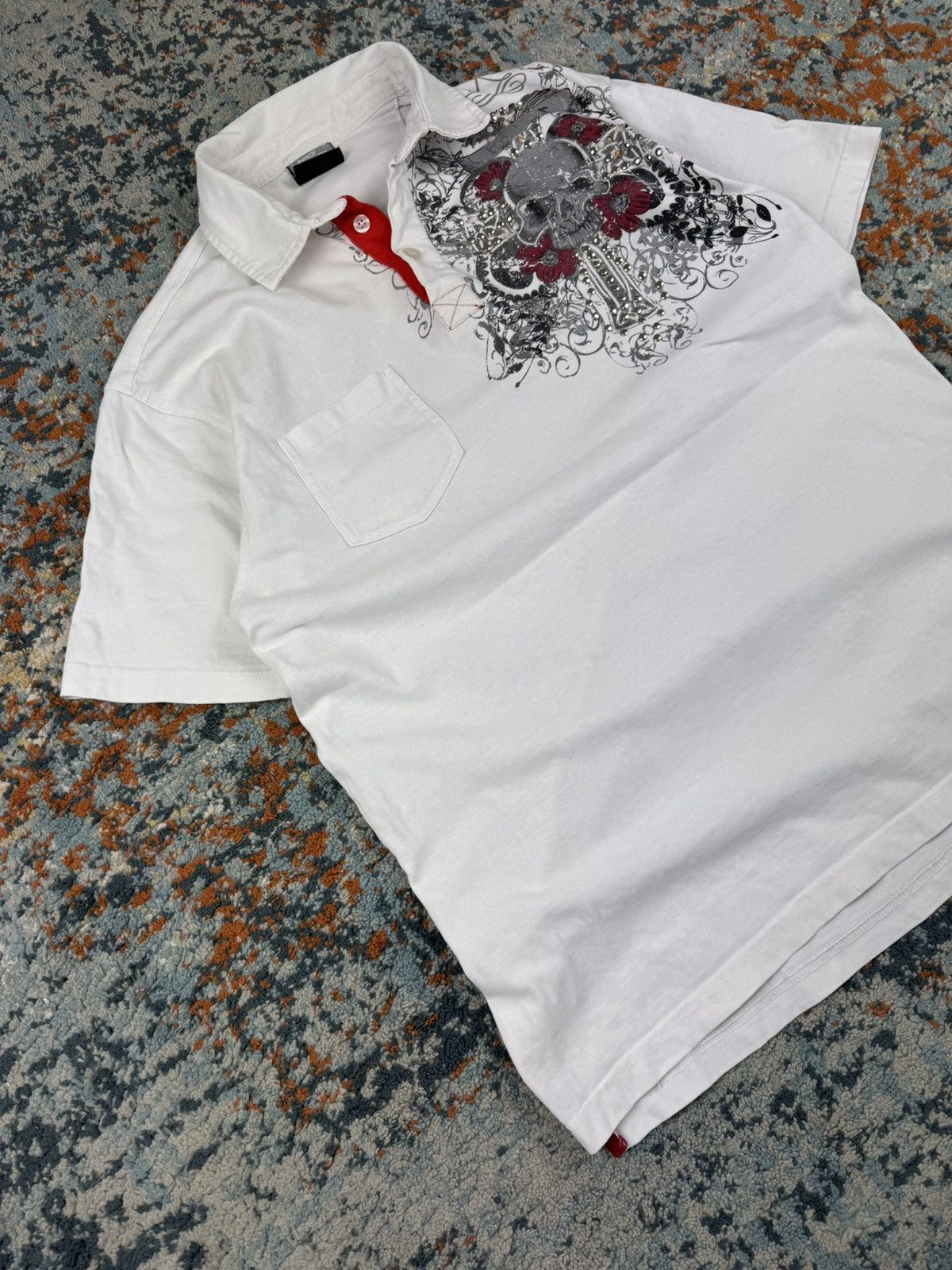 No Fear Vintage Y2K No Fear studded skull jesse pinkman style polo Size US L / EU 52-54 / 3 - 4 Thumbnail