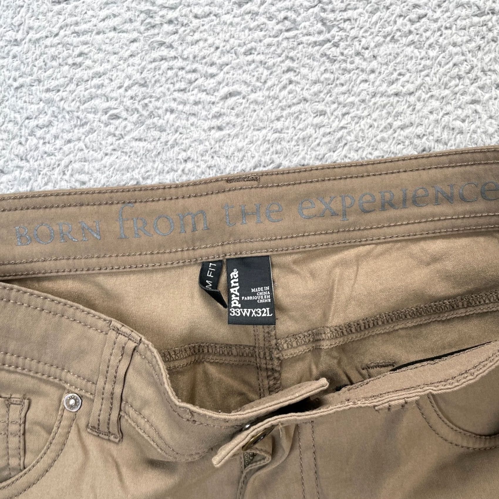 Prana prAna Pants Mens 34 Slim Straight Leg Nylon Spandex Brown 5-Pocket Workwear Travel Casual Size US 34 / EU 50 - 3 Thumbnail