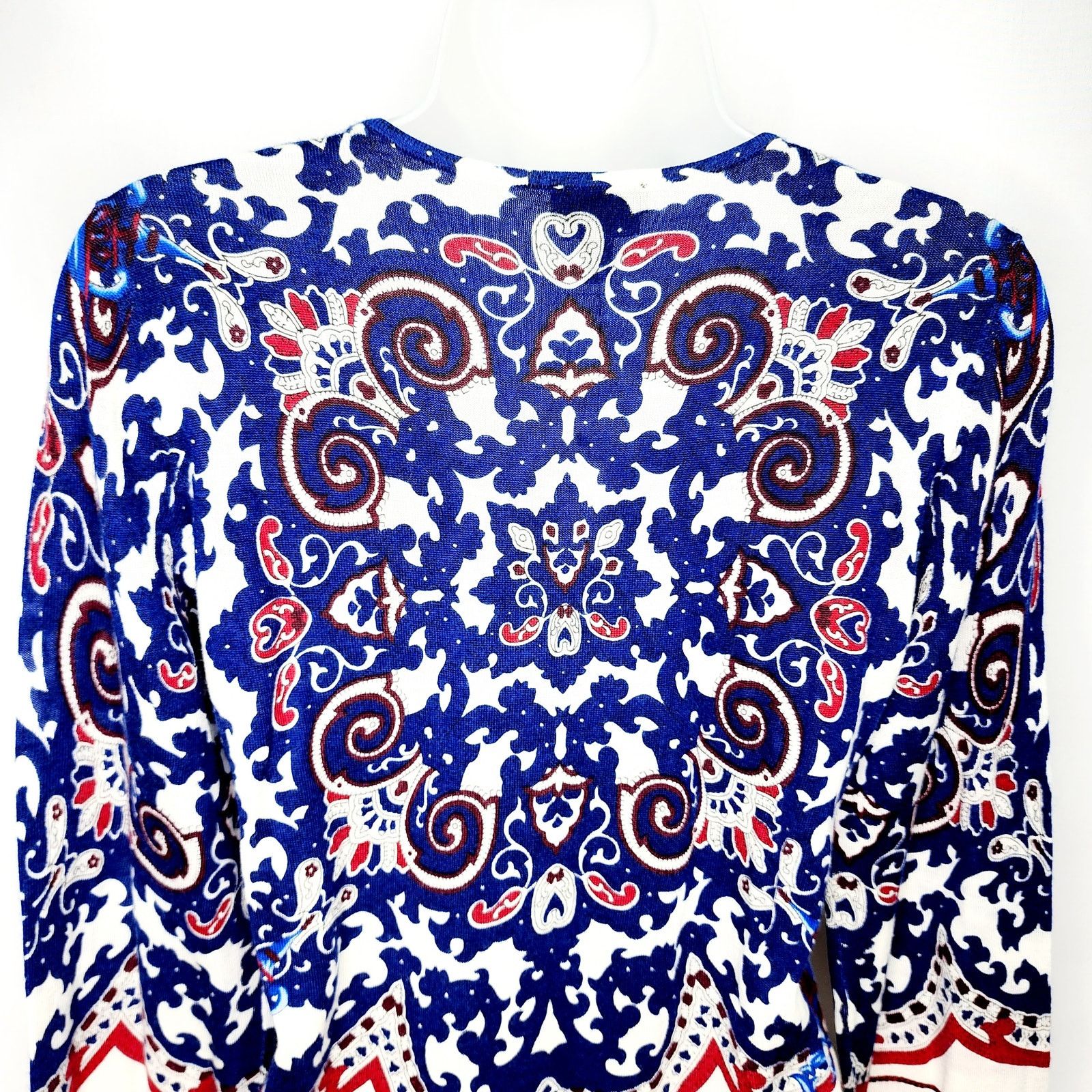 Other Talbots Pure Merino Wool Blue & Red Paisley Sweater XS NEW Size XS / US 0-2 / IT 36-38 - 10 Thumbnail