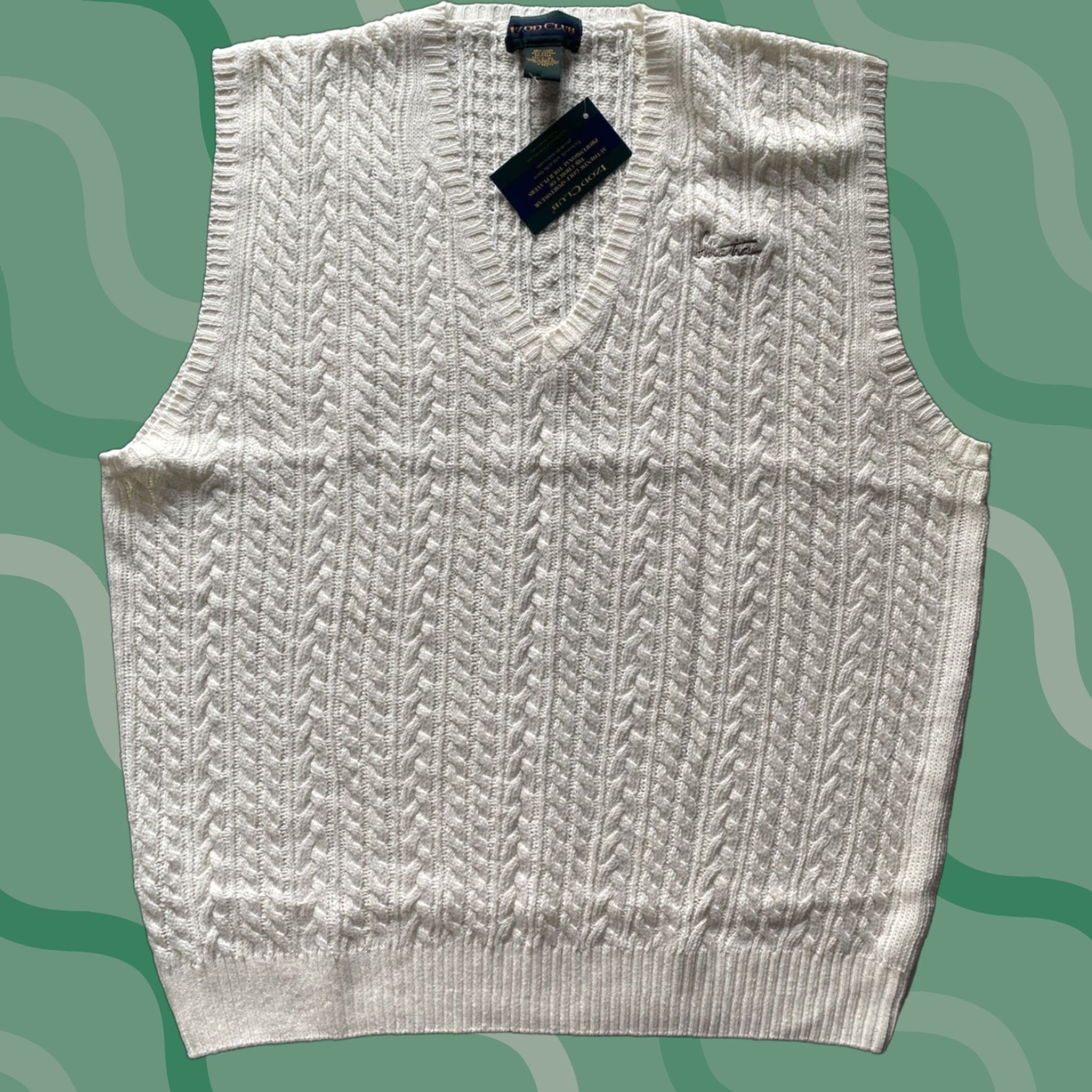 Izod VINTAGE IZOD CLUB Golf Sweater Vest Mens XL Frank Sinatra Embroidered Cable Knit Size US XL / EU 56 / 4 - 1 Thumbnail