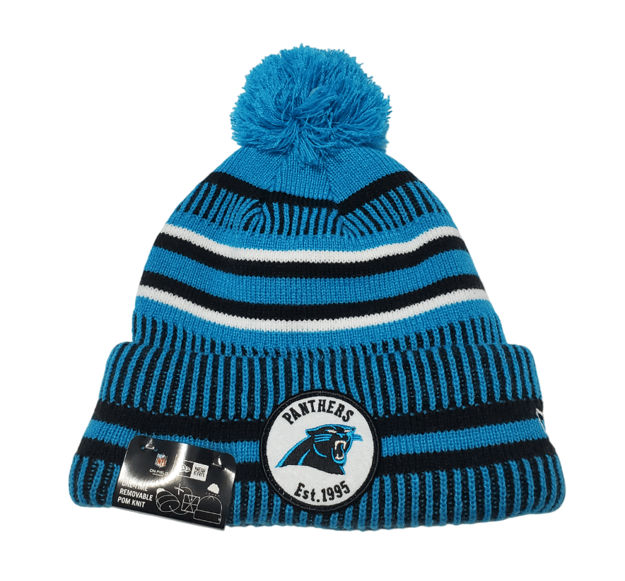 New Era NFL Carolina Panthers Pom Knit Hat Size ONE SIZE - 1 Thumbnail
