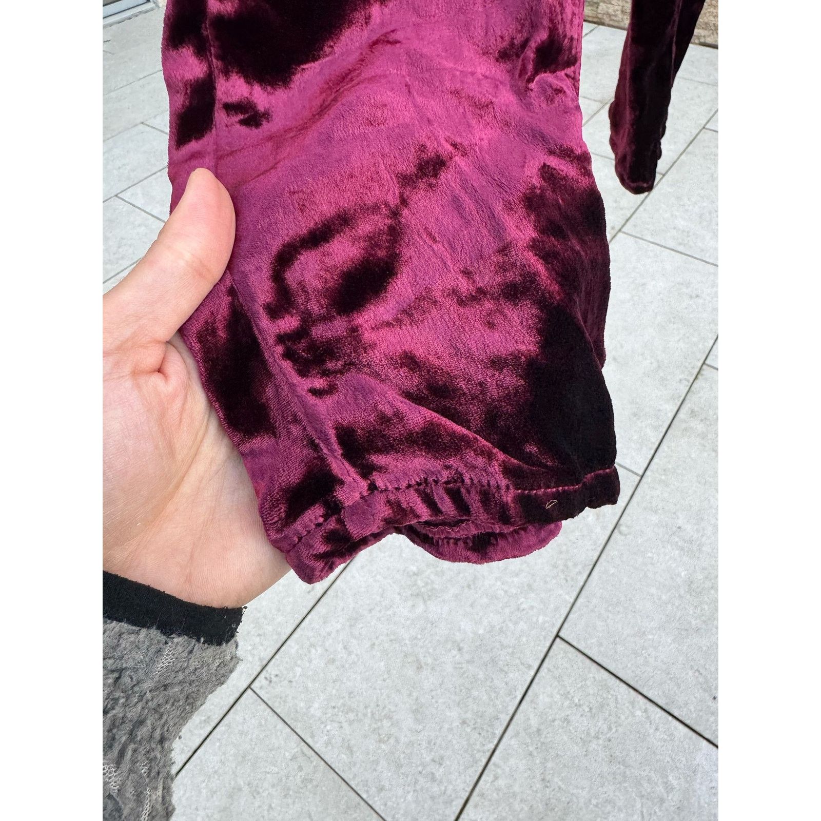Saint Laurent Paris o1rshd1 Q:2/ Skinny 5 Pockets Velvet / Velour Pants Burgundy Size US 28 / EU 44 - 4 Thumbnail