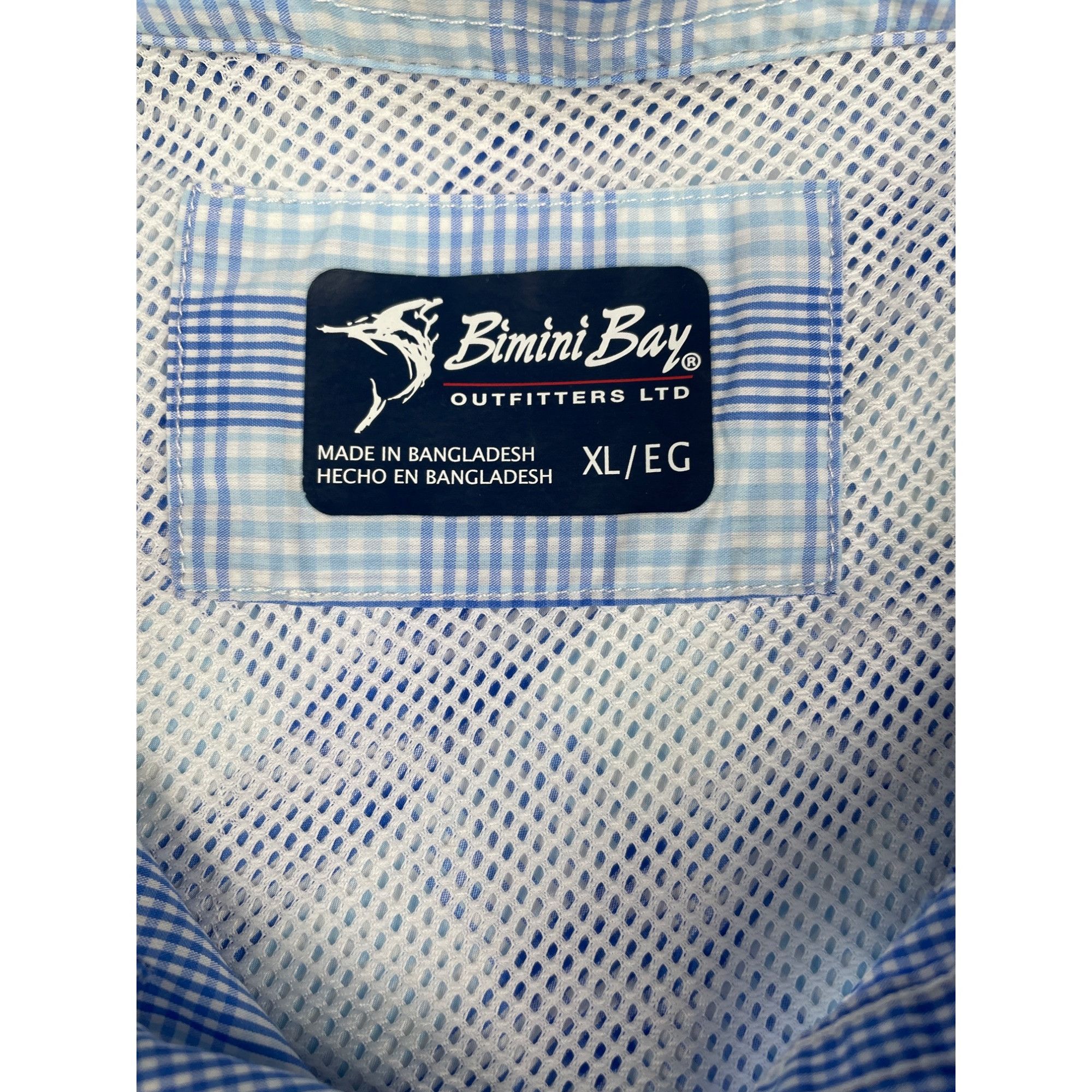 Other Bimini Bay Men's Blue Checkered Button Up/Short Sleeve Shirt Size US XL / EU 56 / 4 - 6 Thumbnail