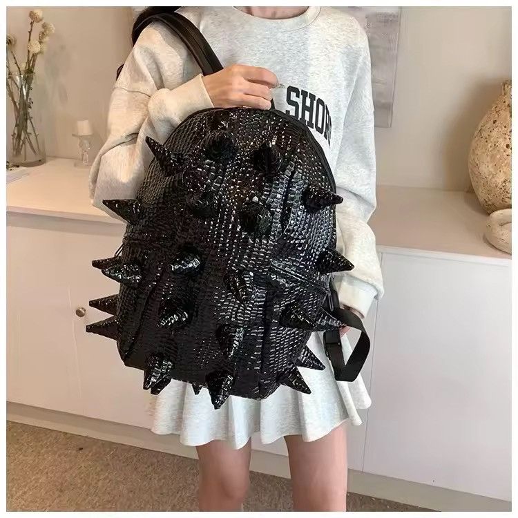 Japanese Brand Architectural Spiked Shell Backpack - PU Leather Size ONE SIZE - 4 Thumbnail