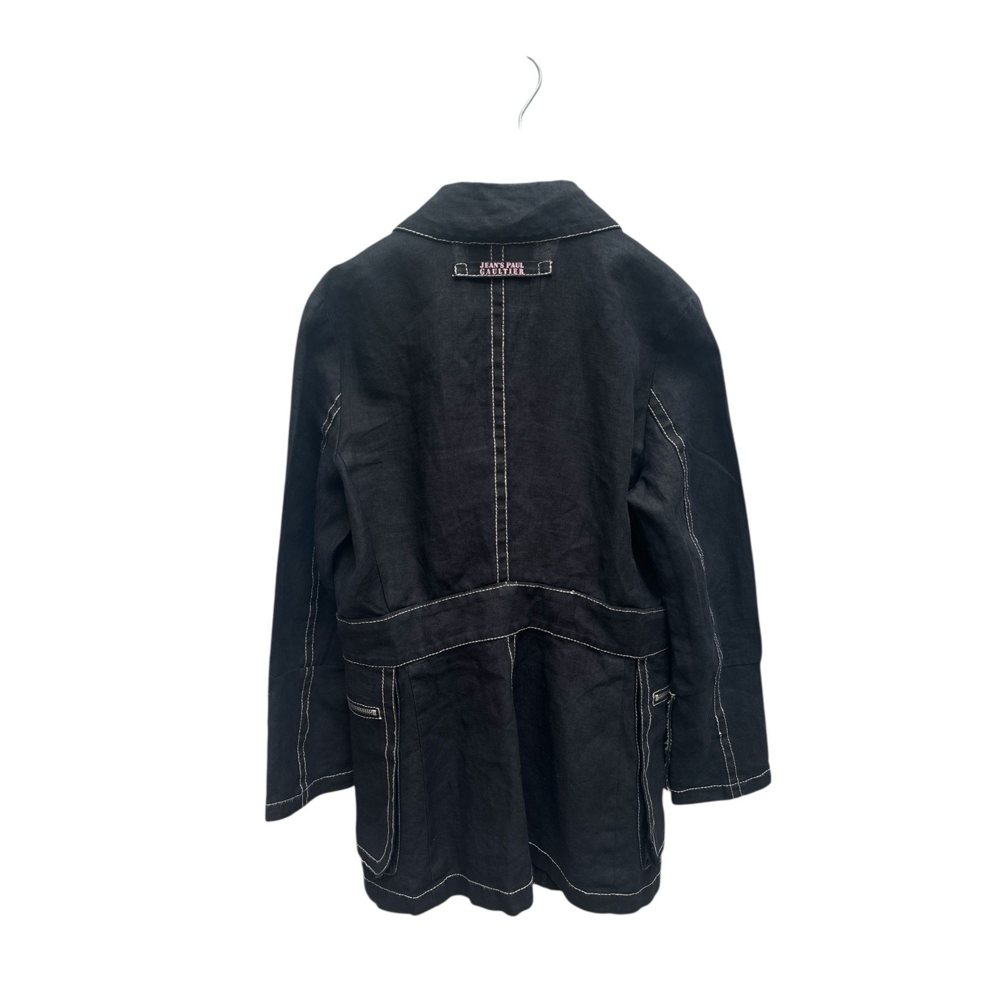 Jean Paul Gaultier Vintage Black Linen Blazer Jacket Size S / US 4 / IT 40 - 3 Thumbnail