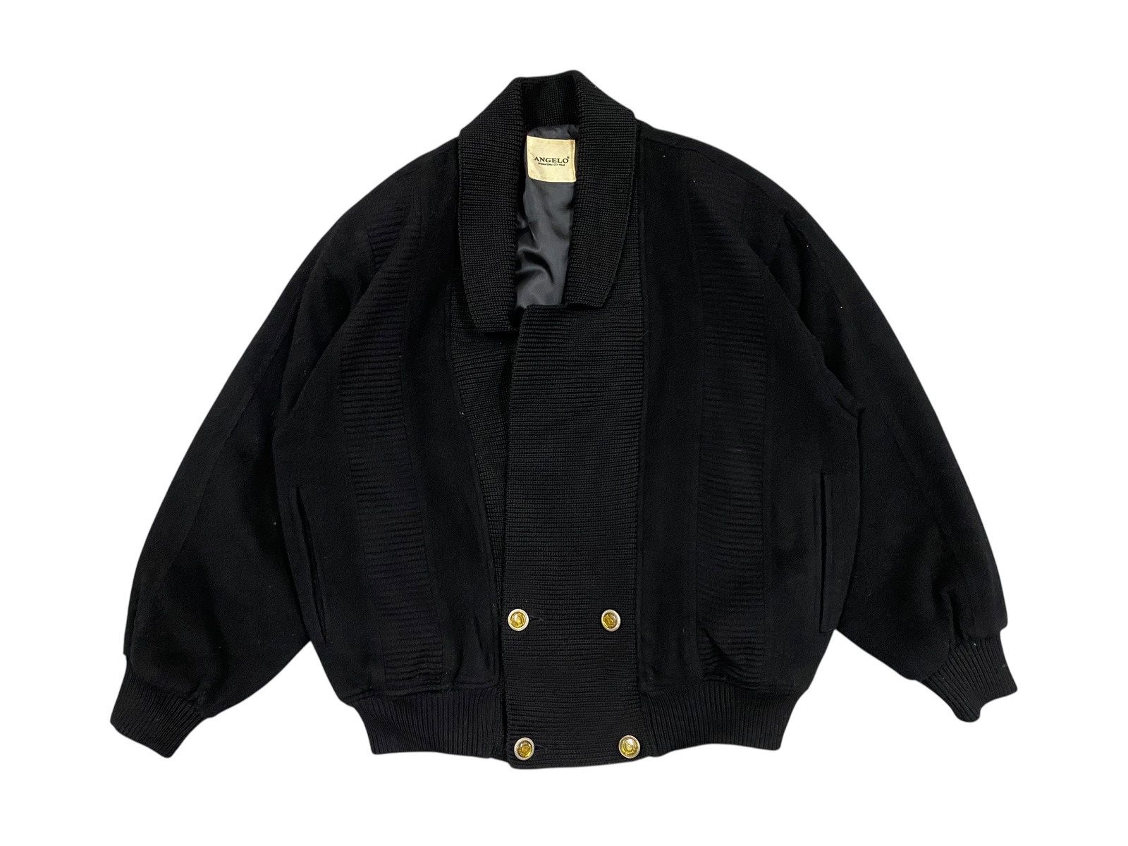 Other Vtg Angelo Cashmere Wool Bomber Jacket Black Size US L / EU 52-54 / 3 - 2 Thumbnail