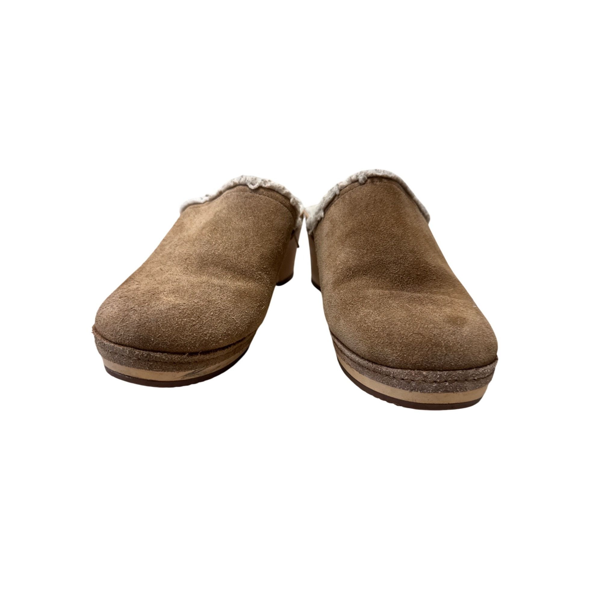 Crocs Womens Crocs Brown Faux Fur Lined Leather Suede Slip-On Clog Size US 7 / IT 37 - 3 Thumbnail
