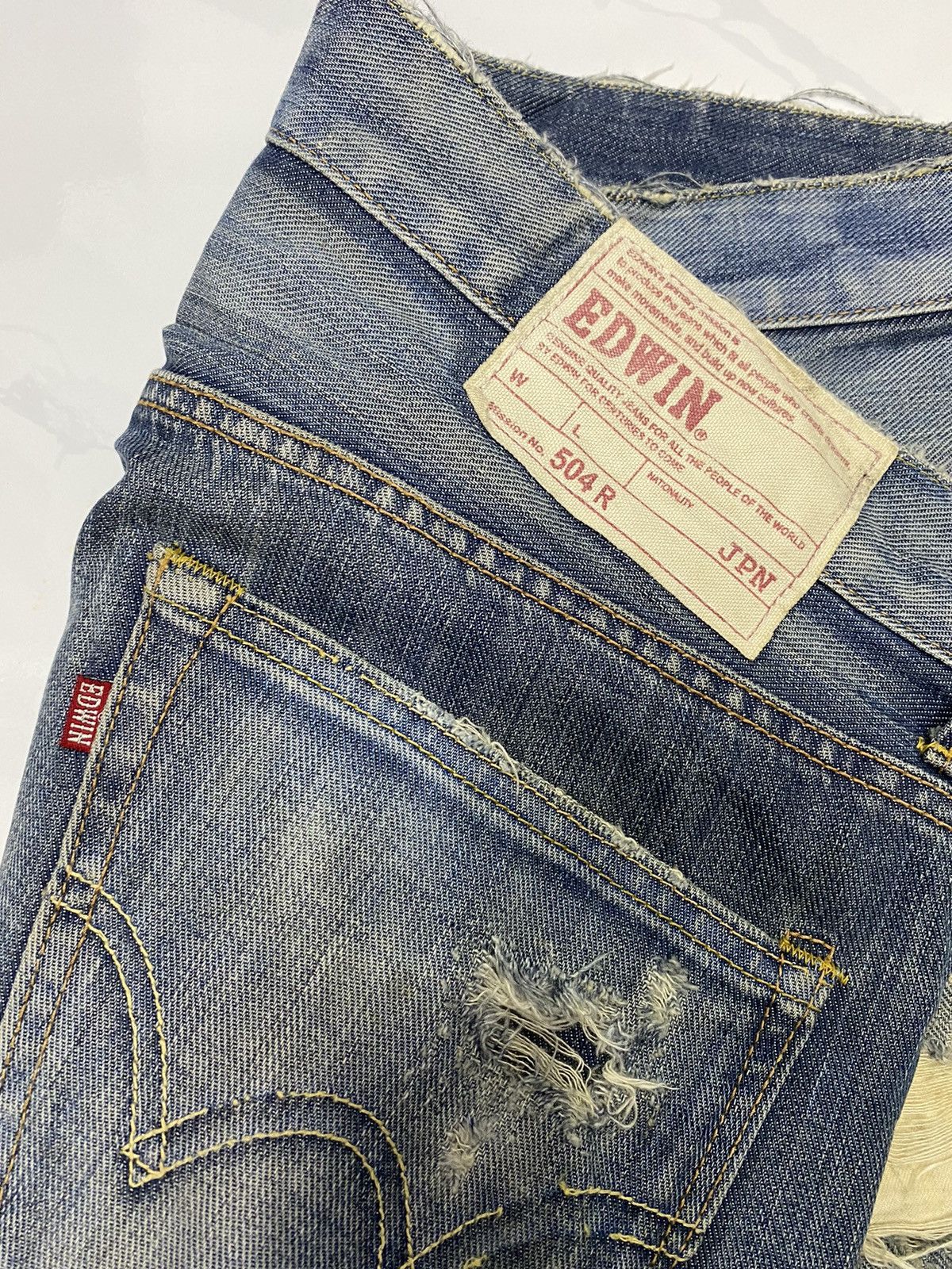 Beauty Beast × Hysteric Glamour 🔥BAGGY DISTRESSED DENIM EDWIN 504R BAGGY JEANS Size US 38 / EU 54 - 7 Thumbnail
