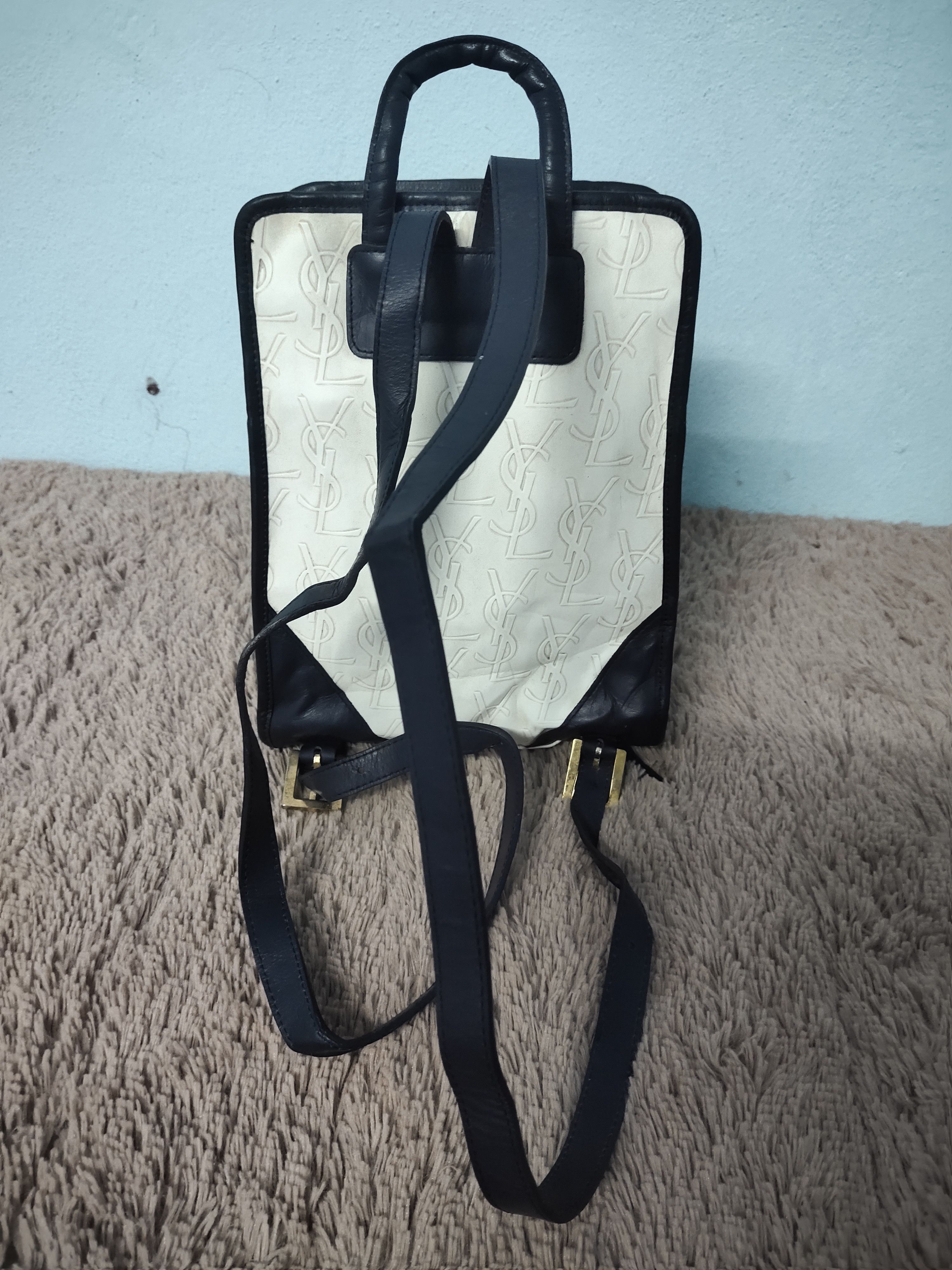Vintage × Yves Saint Laurent Vintage Yves Saint Laurent Leather Bagpack Size ONE SIZE - 3 Thumbnail