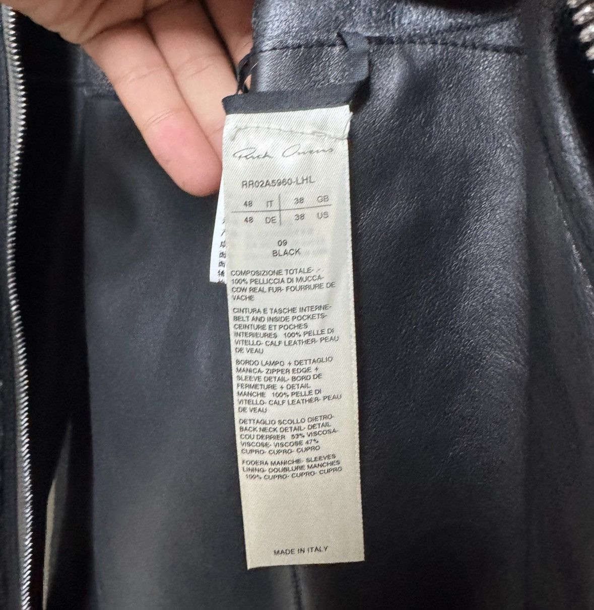 Rick Owens cow hair leather Klaus coat 2412-Nextarrow