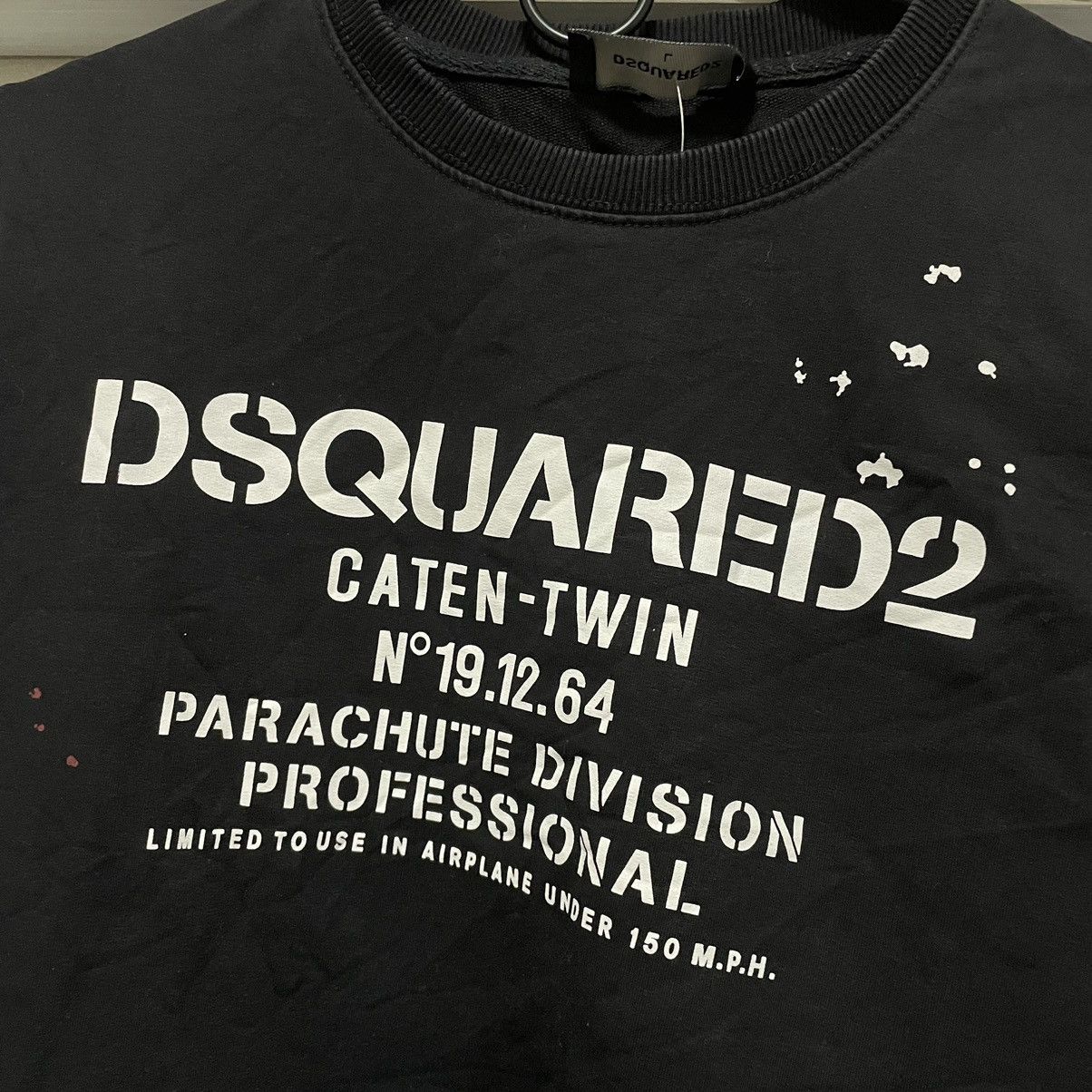 Dsquared2 Dsquared 2 black crewneck sweatshirt point caten parashute Size US L / EU 52-54 / 3 - 2 Thumbnail