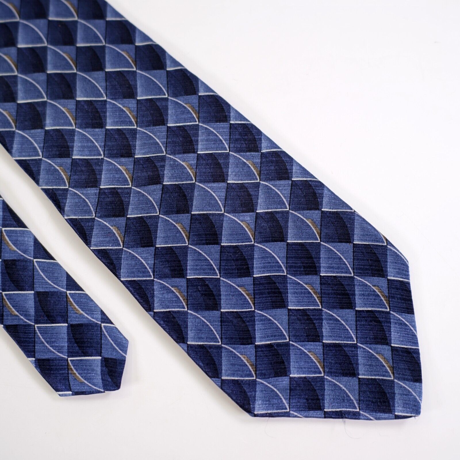 Arrow Arrow Blue Abstract Geometric Metallic Sheen Print Silk Tie Size ONE SIZE - 1 Thumbnail