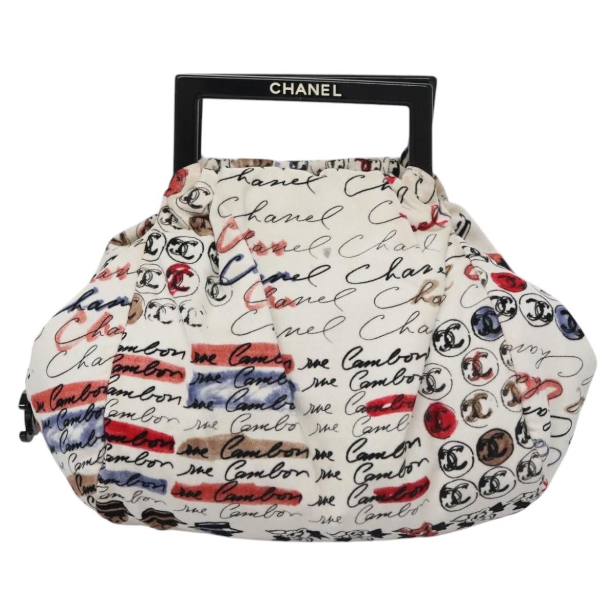 Chanel Cambon White Velvet Handbag (Pre-Owned) Size ONE SIZE - 1 Thumbnail