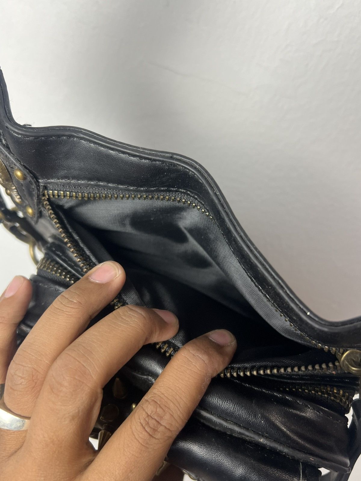 KMRii Steampunk Studded KMRii Style Leather Shoulder Bag Size ONE SIZE - 12 Thumbnail