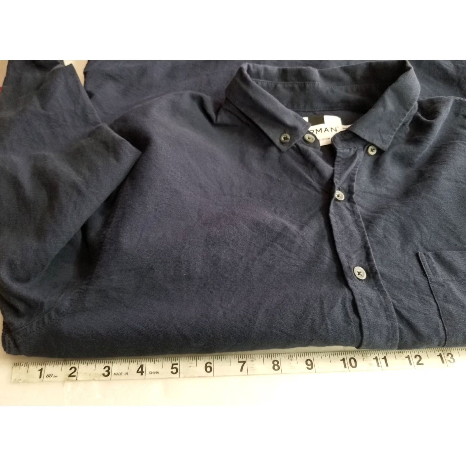 Topman TOPMAN Navy Blue Mens Medium Long Sleeve Button Shirt Size US M / EU 48-50 / 2 - 3 Thumbnail