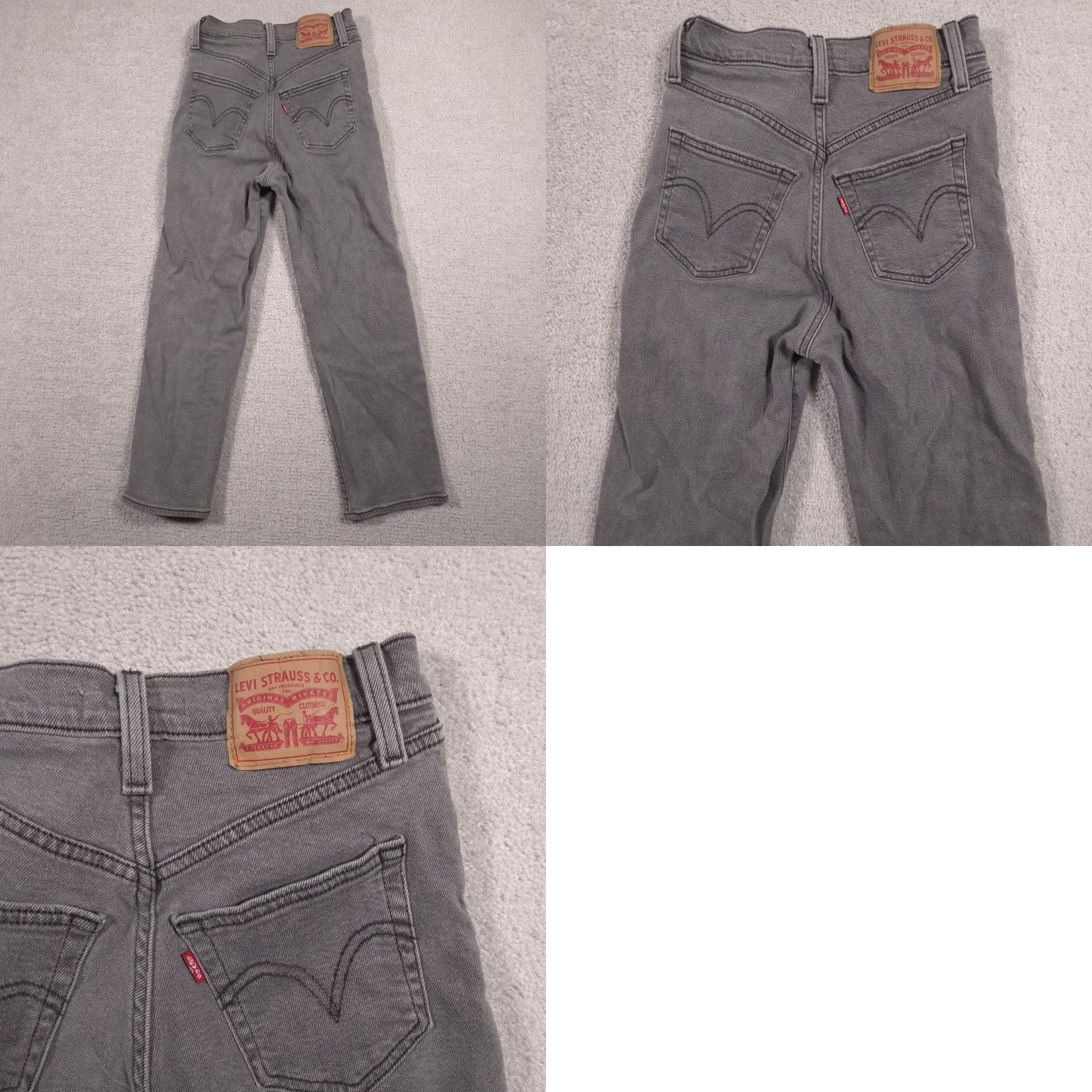 Levi's Levi's Ribcage Straight Ankle Jeans Womens 24 Gray High Rise Stretch Denim Jeans Size 42" / US 20 - 9 Thumbnail