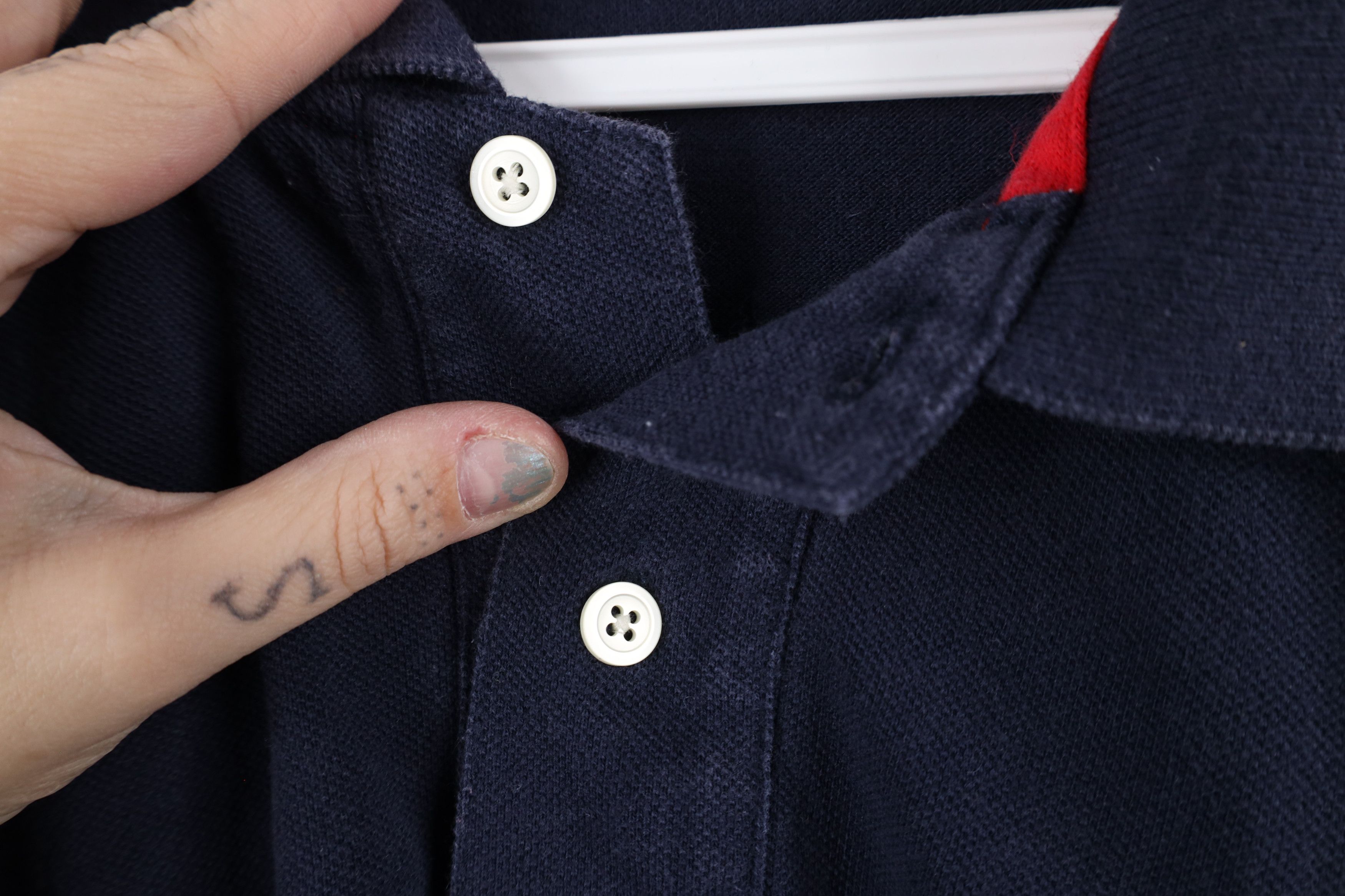Nautica × Vintage Vintage 90s Nautica Long Sleeve Rugby Polo Shirt Blue Size US L / EU 52-54 / 3 - 10 Thumbnail