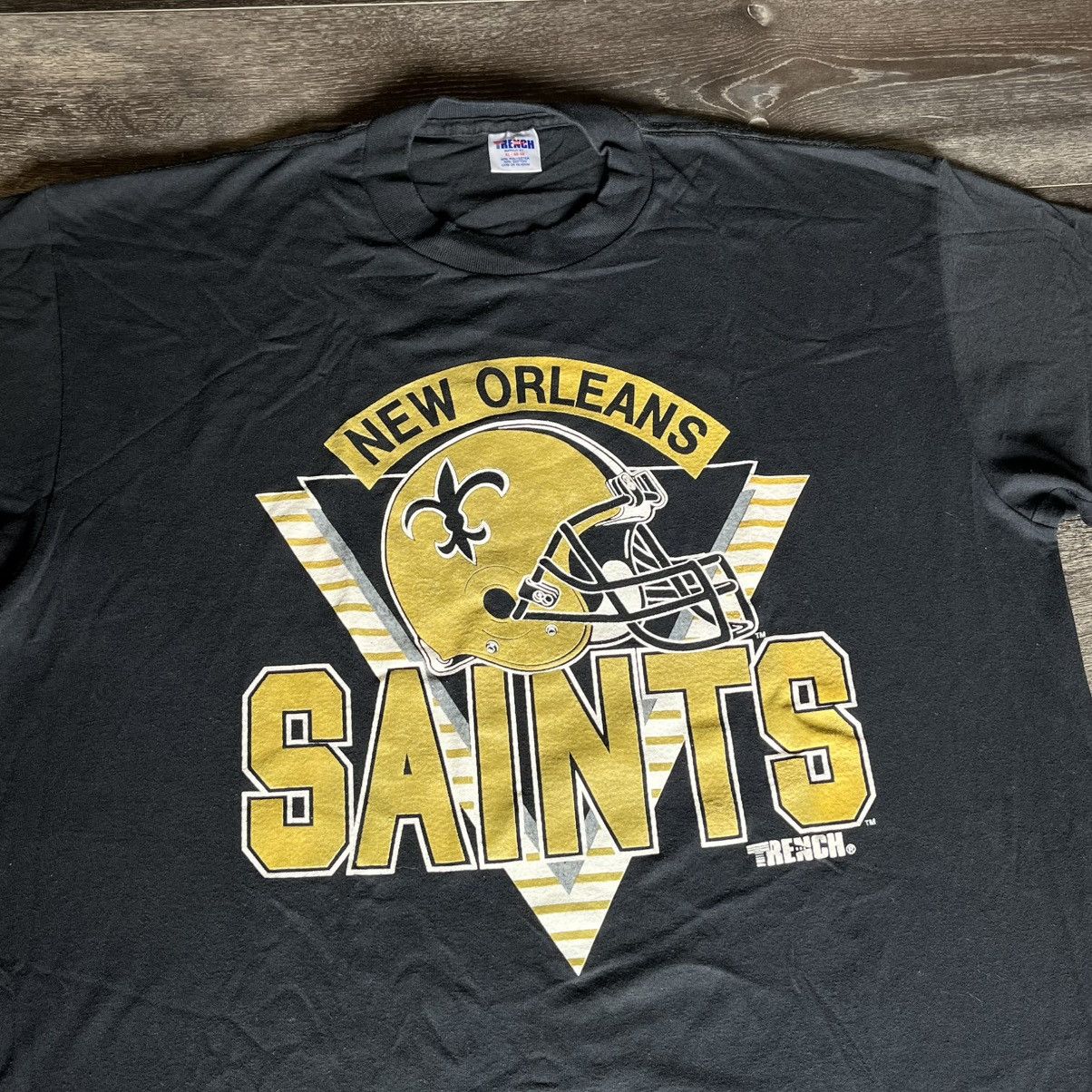 Trench USA Vintage 90s NFL New Orleans Saints Trench USA Helmet T Shirt Size US XL / EU 56 / 4 - 3 Thumbnail