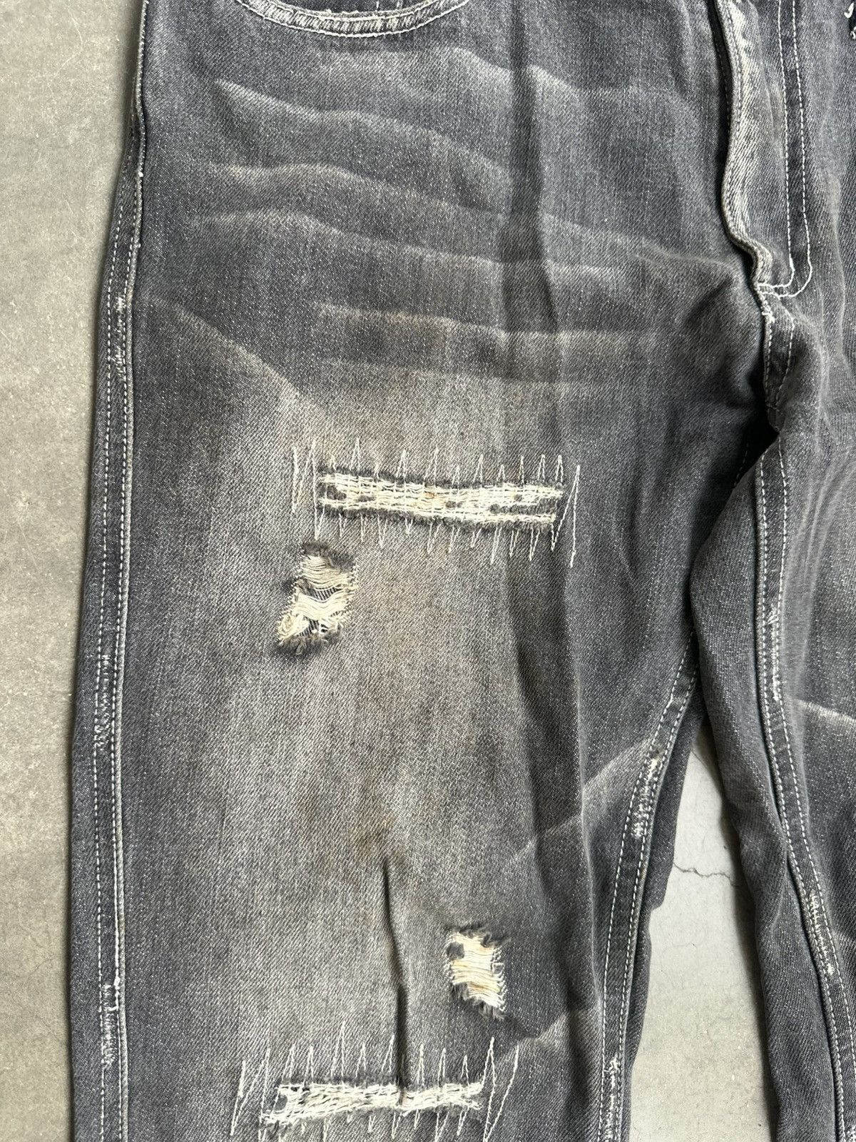 Designer Japanese Brand Zero Sail Distressed Claw Mark Flare Denim Size US 28 / EU 44 - 8 Thumbnail