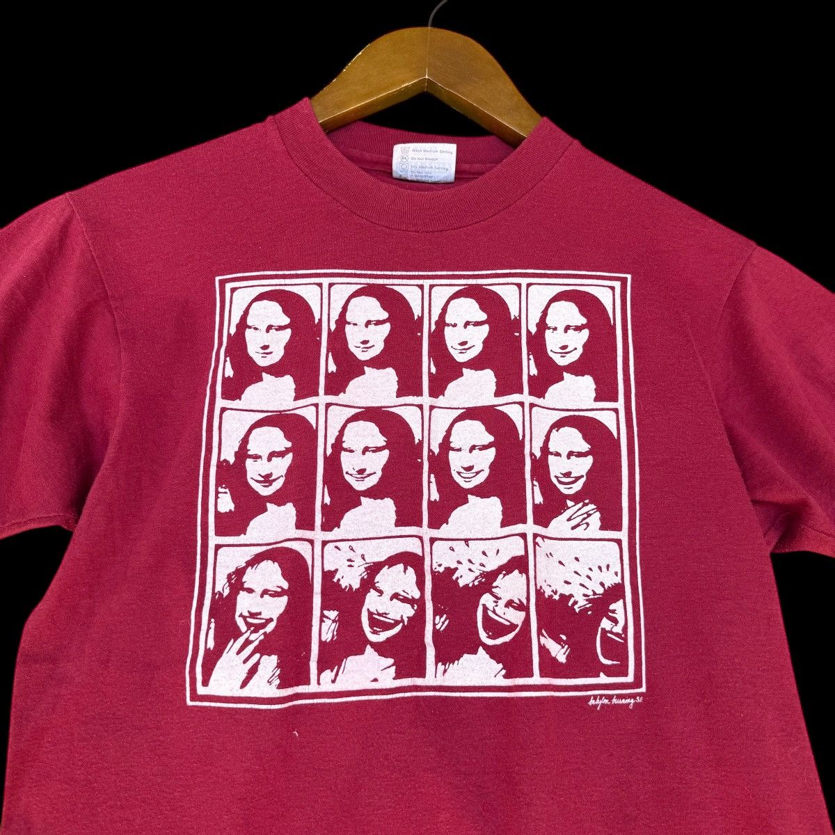 Arts & Science Mona Lisa Laughing Hysterically 89-90’s Vintage T-shirt Rare Size US M / EU 48-50 / 2 - 1 Thumbnail