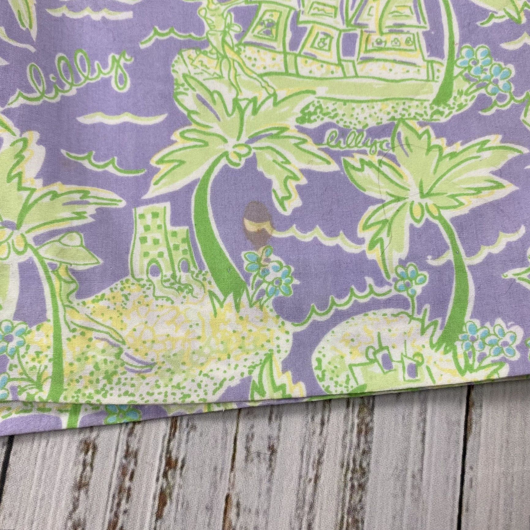 Lilly Pulitzer VTG LILLY PULITZER WALK SHORTS Shirt Women 6 Purple Floral Cabana Palm Beach Tropical 90s? (adjust by context) Size 28" / US 6 / IT 42 - 2 Thumbnail