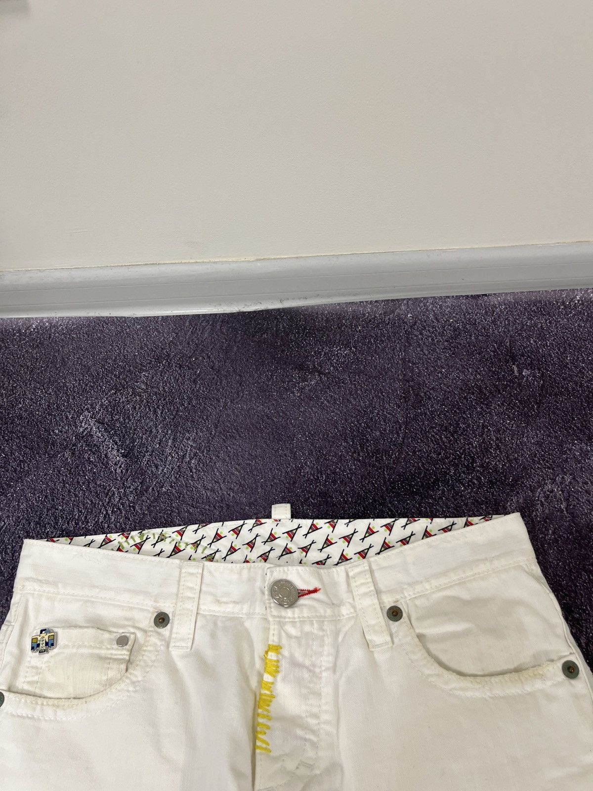 Dsquared2 Dsquared2 Women's Luxury White Flower Rare Pants Jeans Size 34" / US 12 / IT 48 - 12 Thumbnail