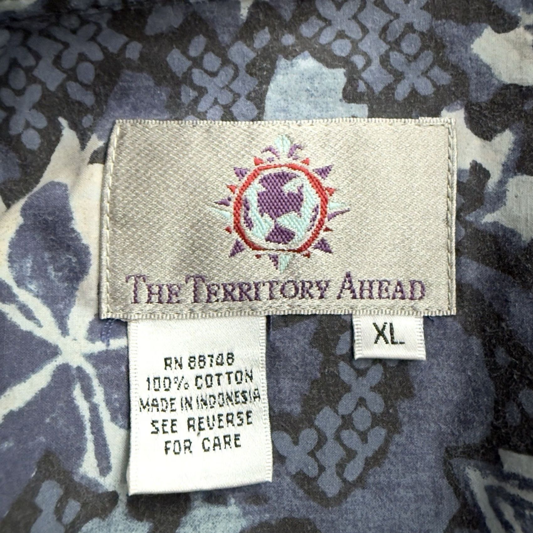 The Territory Ahead VINTAGE Territory Ahead Shirt Men XL Blue Hawaiian 100% Cotton Button-Up Short Sleeve Size US XL / EU 56 / 4 - 4 Thumbnail