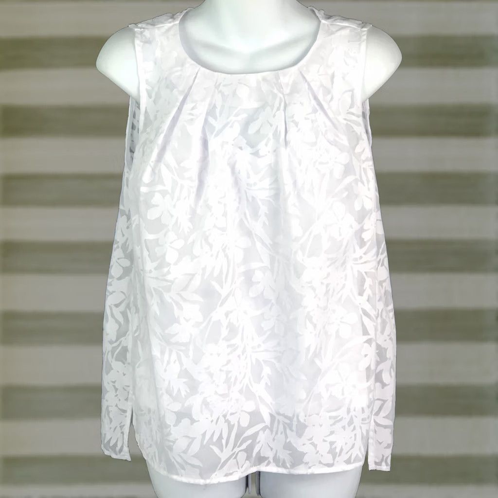 Liz Claiborne Liz Claiborne combo top blouse M White Floral Fairy Boho Dainty Size M / US 6-8 / IT 42-44 - 1 Thumbnail