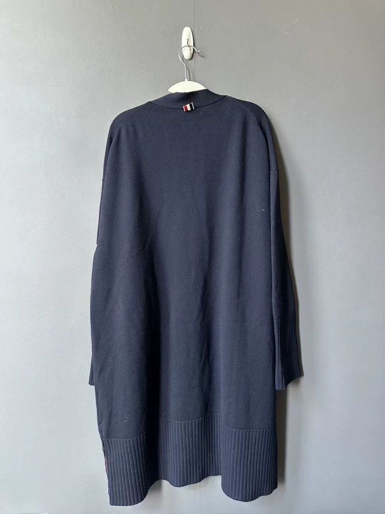 Thom Browne Thom Browne size40 Dark blue long wool cardigan Size US XXS / EU 40 - 2 Thumbnail