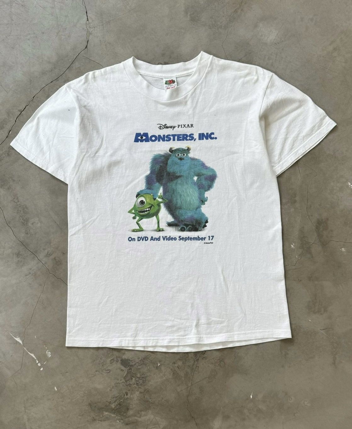 image of 00's Monster University ' Movie ' Tee in White, Men's (Size Large)