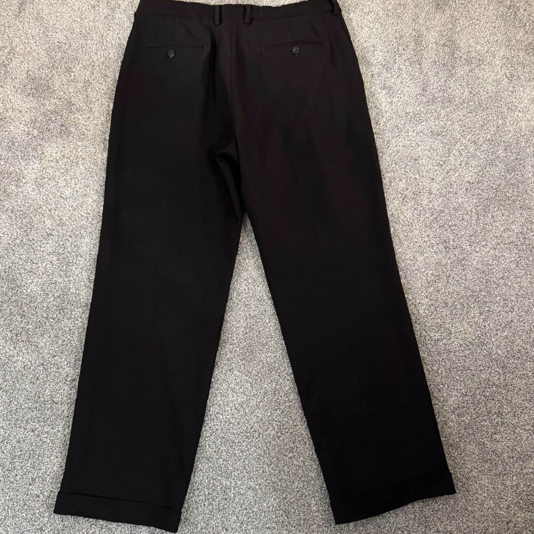 Haggar Haggar Pants Mens 34x30 Classic Fit Office Pleated Black Polyester Recycled Polyester Dress Pants Workwear Business Casual Straight Leg Mens Size US 34 / EU 50 - 4 Thumbnail