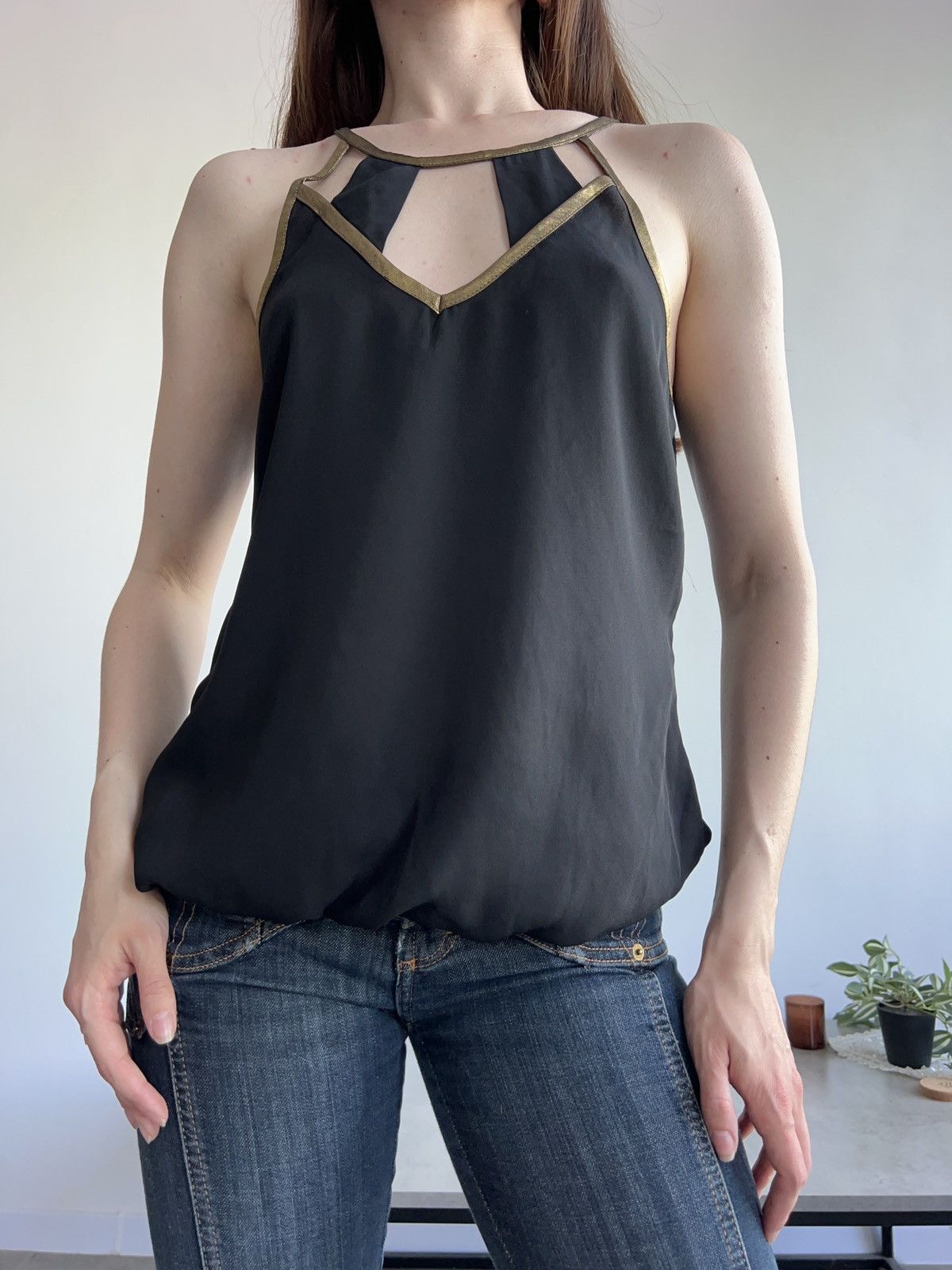 Morgan De Toi × Vintage Morgan de toi amazing black top , blouse, Y2K Size S / US 4 / IT 40 - 1 Thumbnail