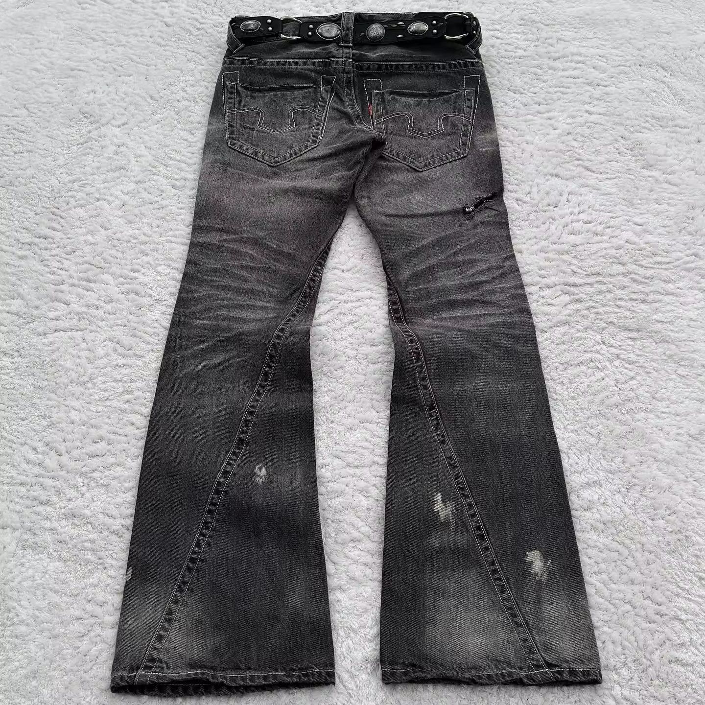 Jean Black Baggy Washed Denim Jeans Size US 34 / EU 50 - 3 Thumbnail