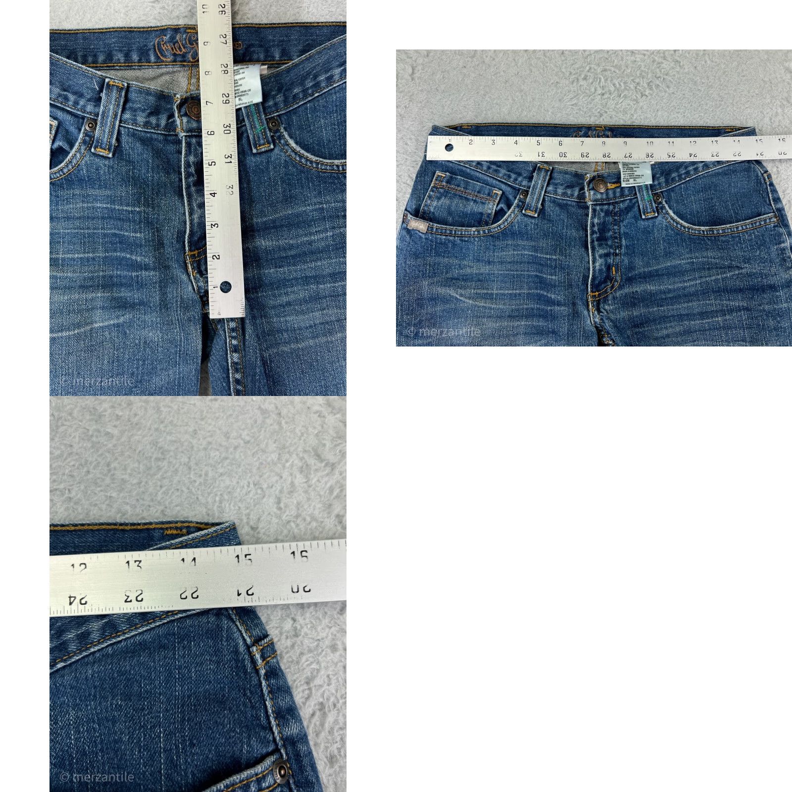 Vintage Cruel Girl Jeans Women's Blue Denim Bootcut 5 Pocket 32 Inseam cotton Size 27" / US 4 / IT 40 - 9 Thumbnail