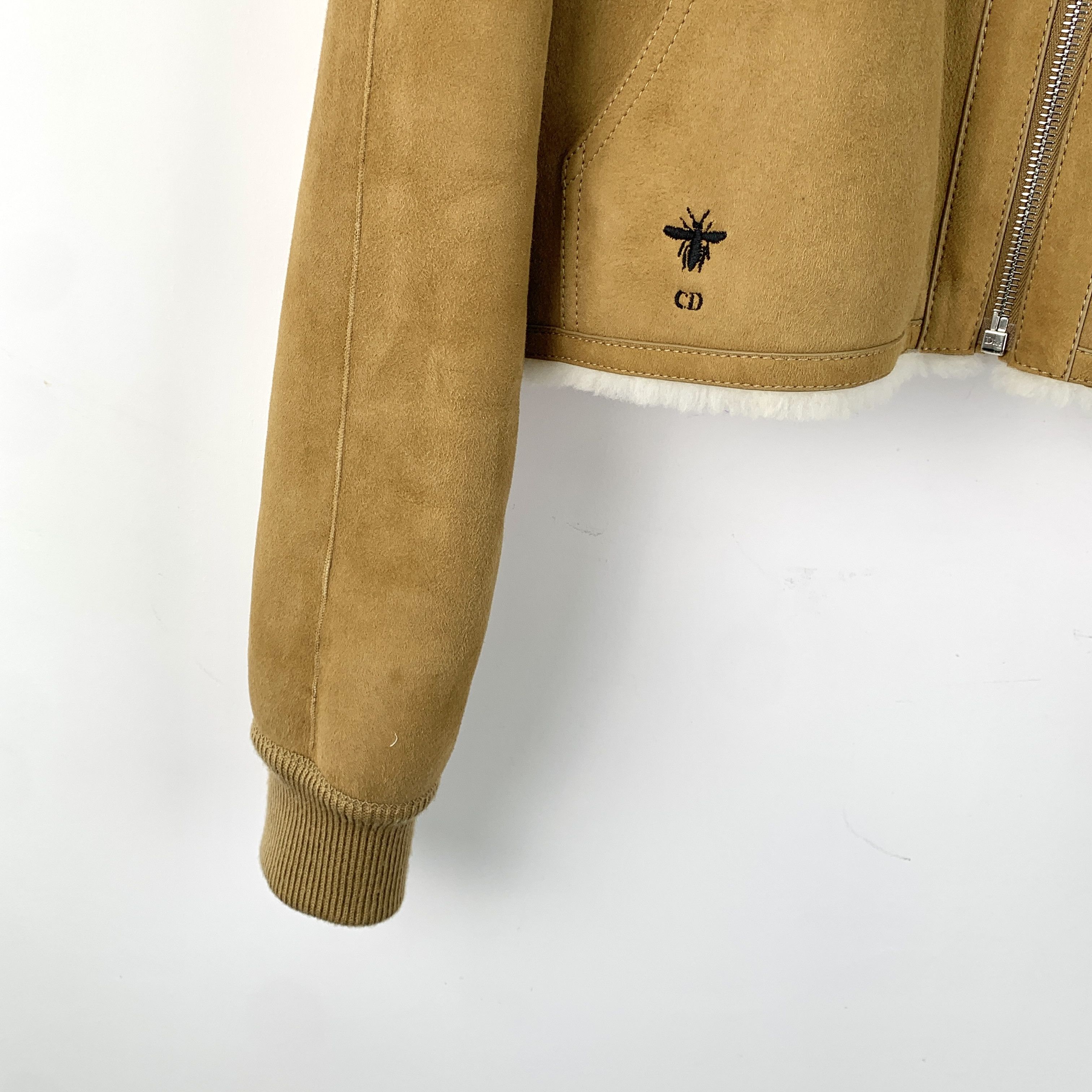 Dior Dior Jacket – Brown Reversible Bee Shearling (Size S) Size S / US 4 / IT 40 - 6 Thumbnail