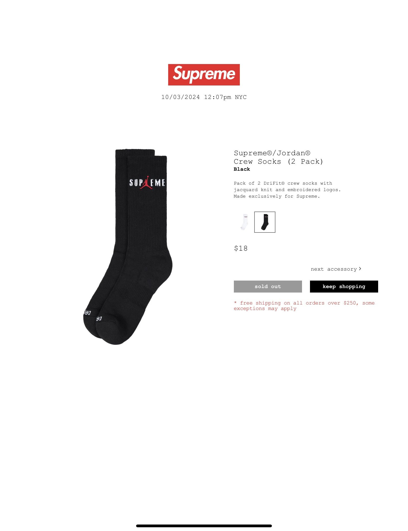 Supreme Supreme/Jordan Crew socks (2 Pack) | Grailed