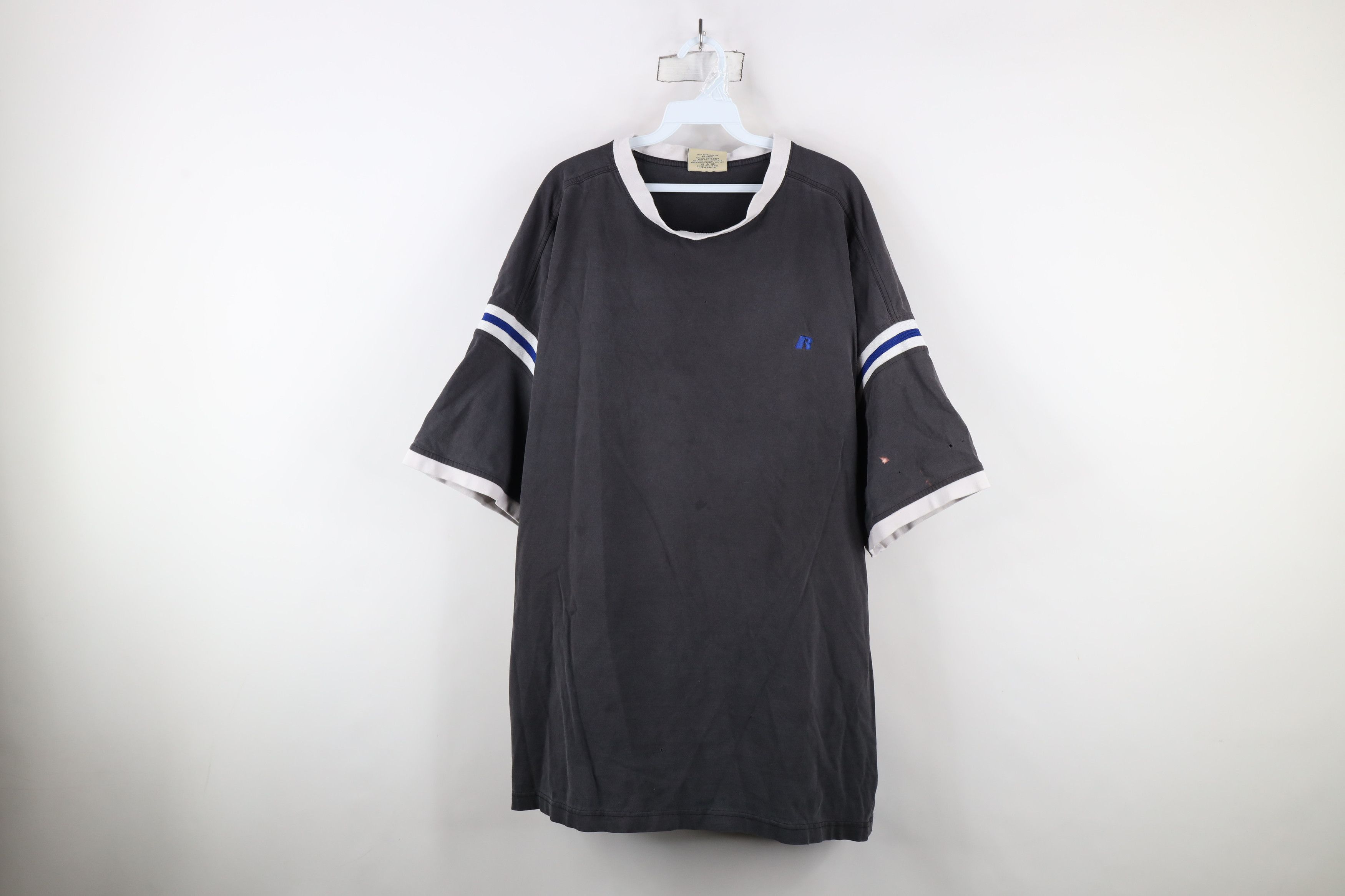 Russell Athletic × Vintage Vintage 90s Russell Athletic Striped Football Jersey T-Shirt Size US XXL / EU 58 / 5 - 1 Thumbnail