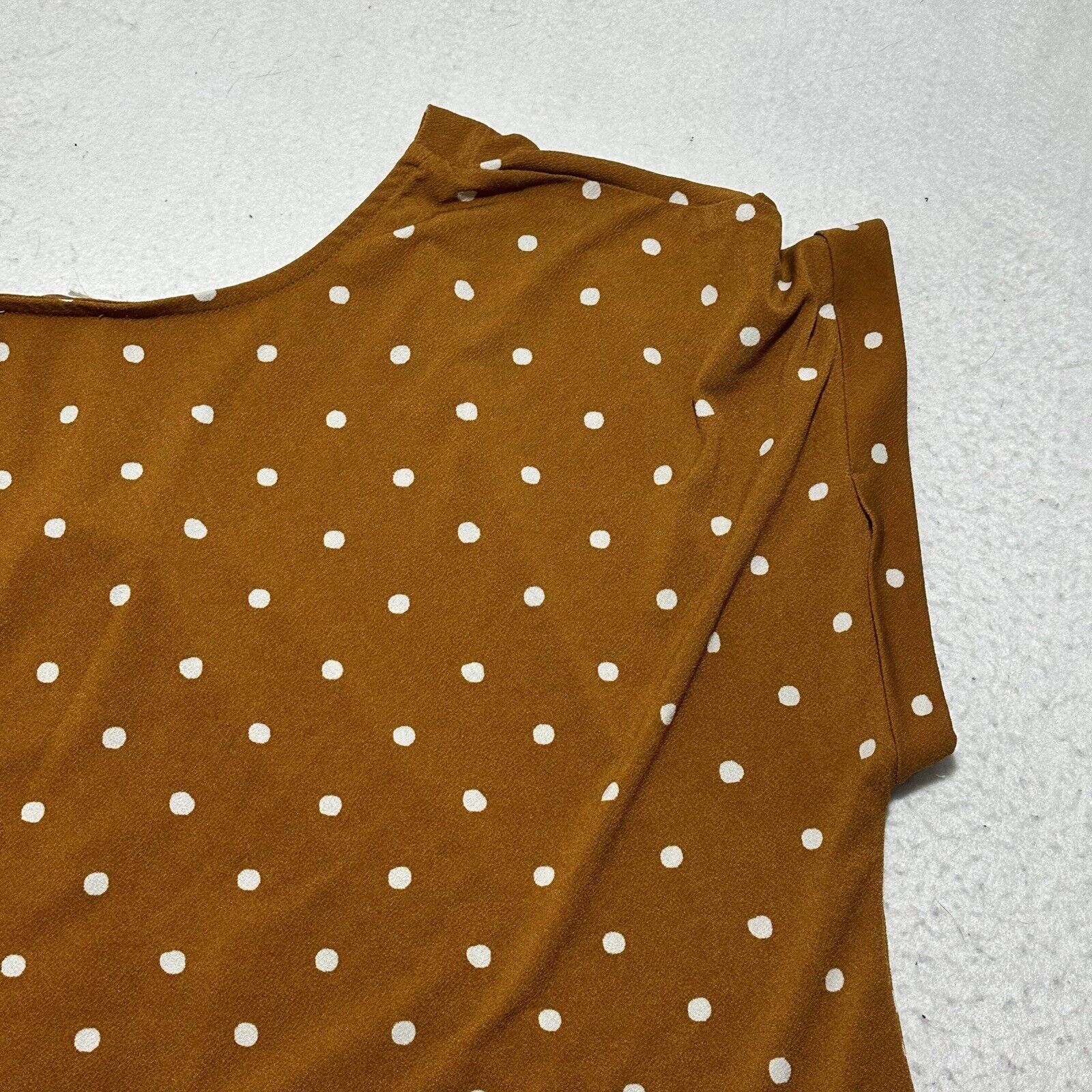 Other Flower & Feather 2X Yellow Polka Dot V-Neck Blouse Tie Front Size XXL / US 16-18 / IT 52-54 - 14 Thumbnail