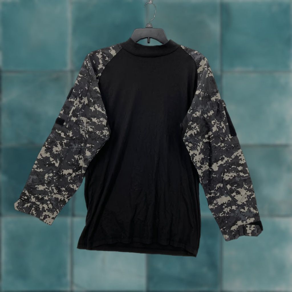 Rothco Rothco Tactical Shirt Mens M Black Digital Camo Padded Sleeves Military Pockets Moisture Wicking Breathable Long Sleeve Pullover Size US M / EU 48-50 / 2 - 1 Thumbnail