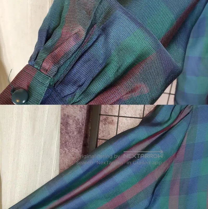 Dior Dior Green Silk Checkered Long Sleeve Shirt . Size M / US 6-8 / IT 42-44 - 5 Thumbnail