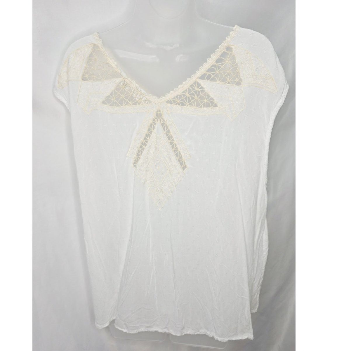 Other Plus Size 18/20W Lightweight Boho Blouse Crochet Back Top Size XXL / US 16-18 / IT 52-54 - 2 Thumbnail