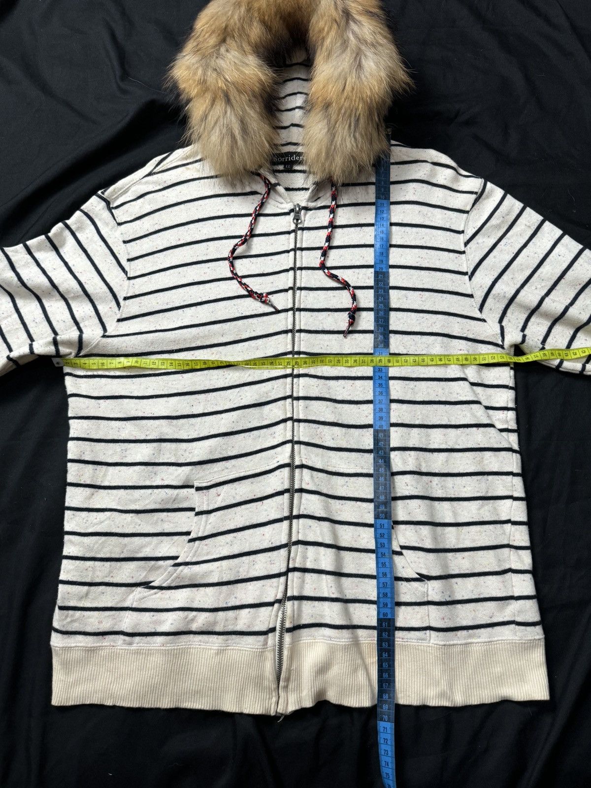 If Six Was Nine × Japanese Brand × Le Grande Bleu (L.G.B.) Sorridere Stripe Fur Hoodie Size US L / EU 52-54 / 3 - 5 Thumbnail